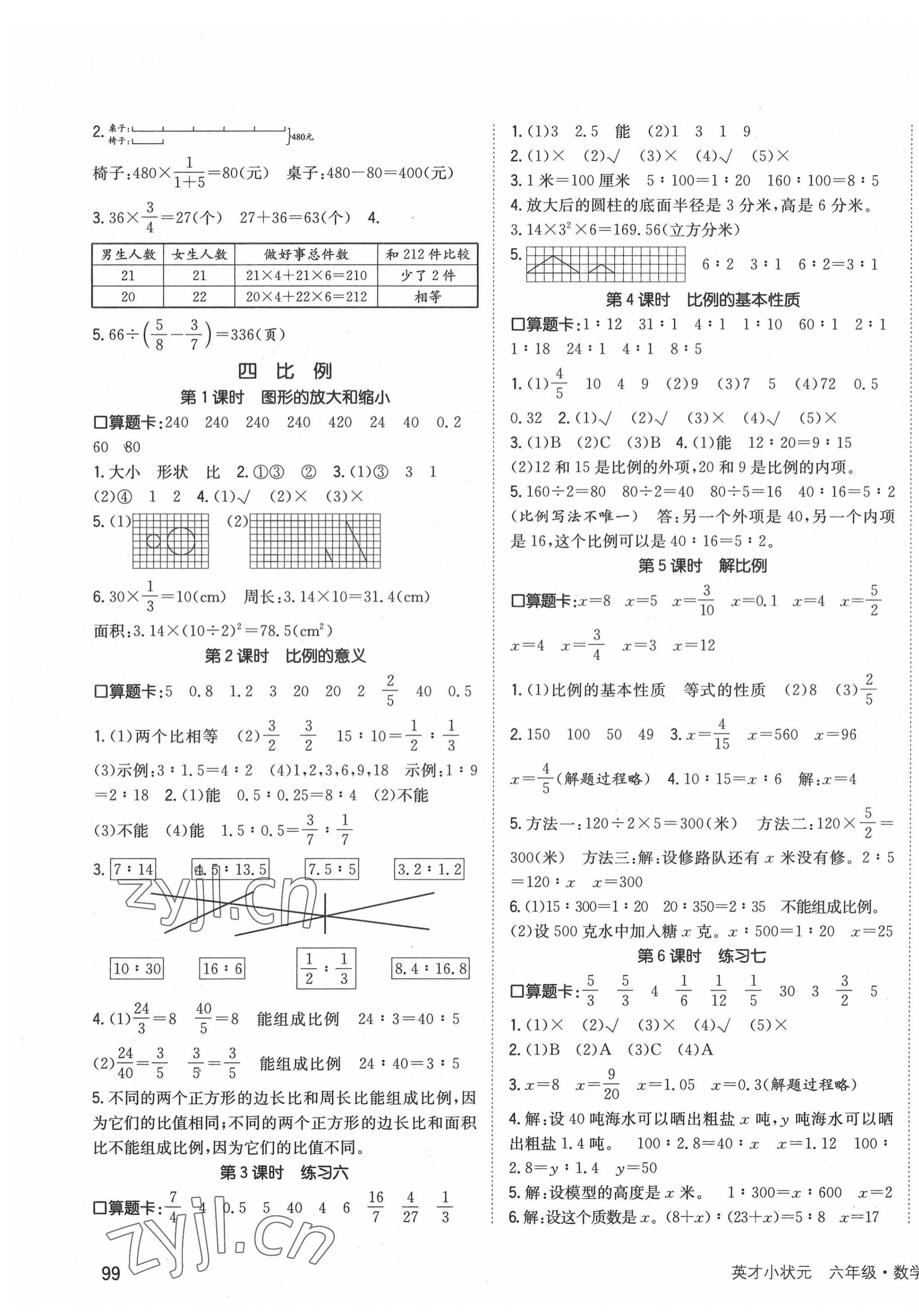 2022年英才小狀元同步優(yōu)化練與測六年級數(shù)學(xué)下冊蘇教版 第3頁