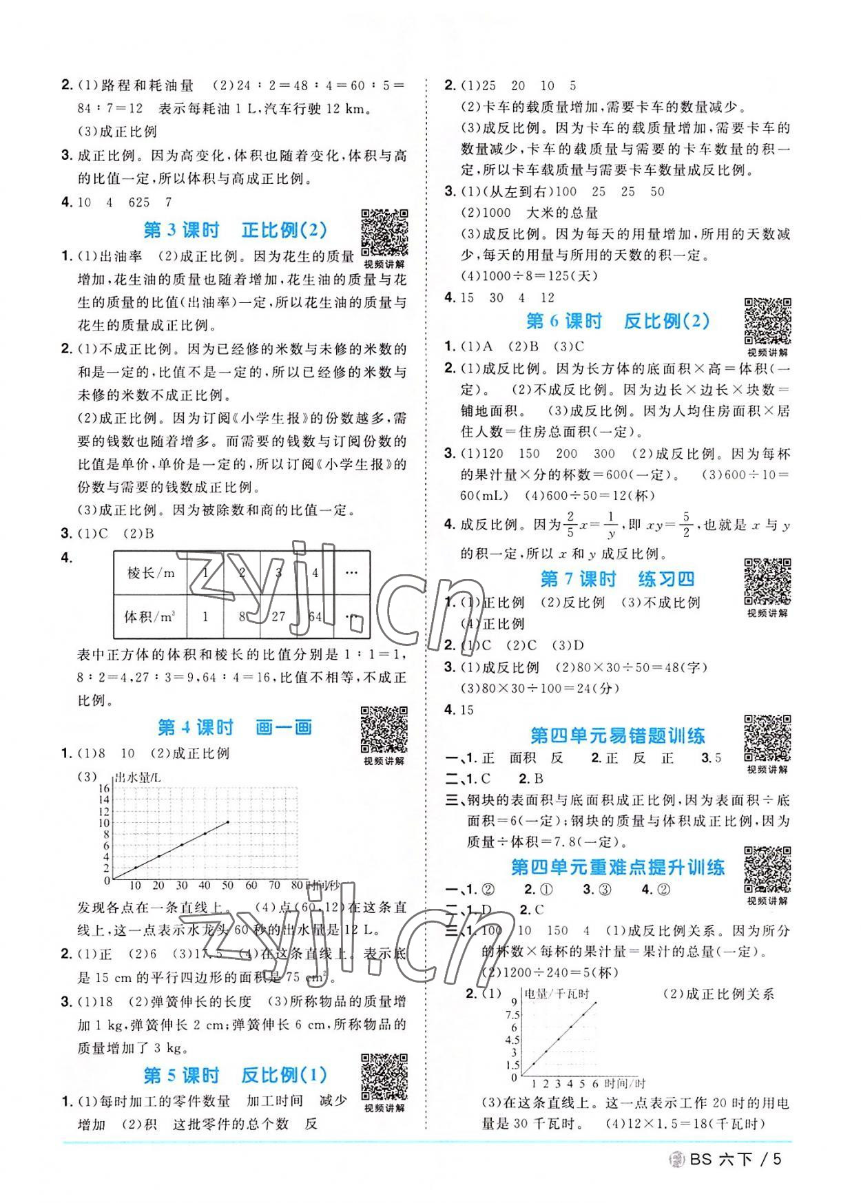 2022年阳光同学课时优化作业六年级数学下册北师大版福建专版 第5页