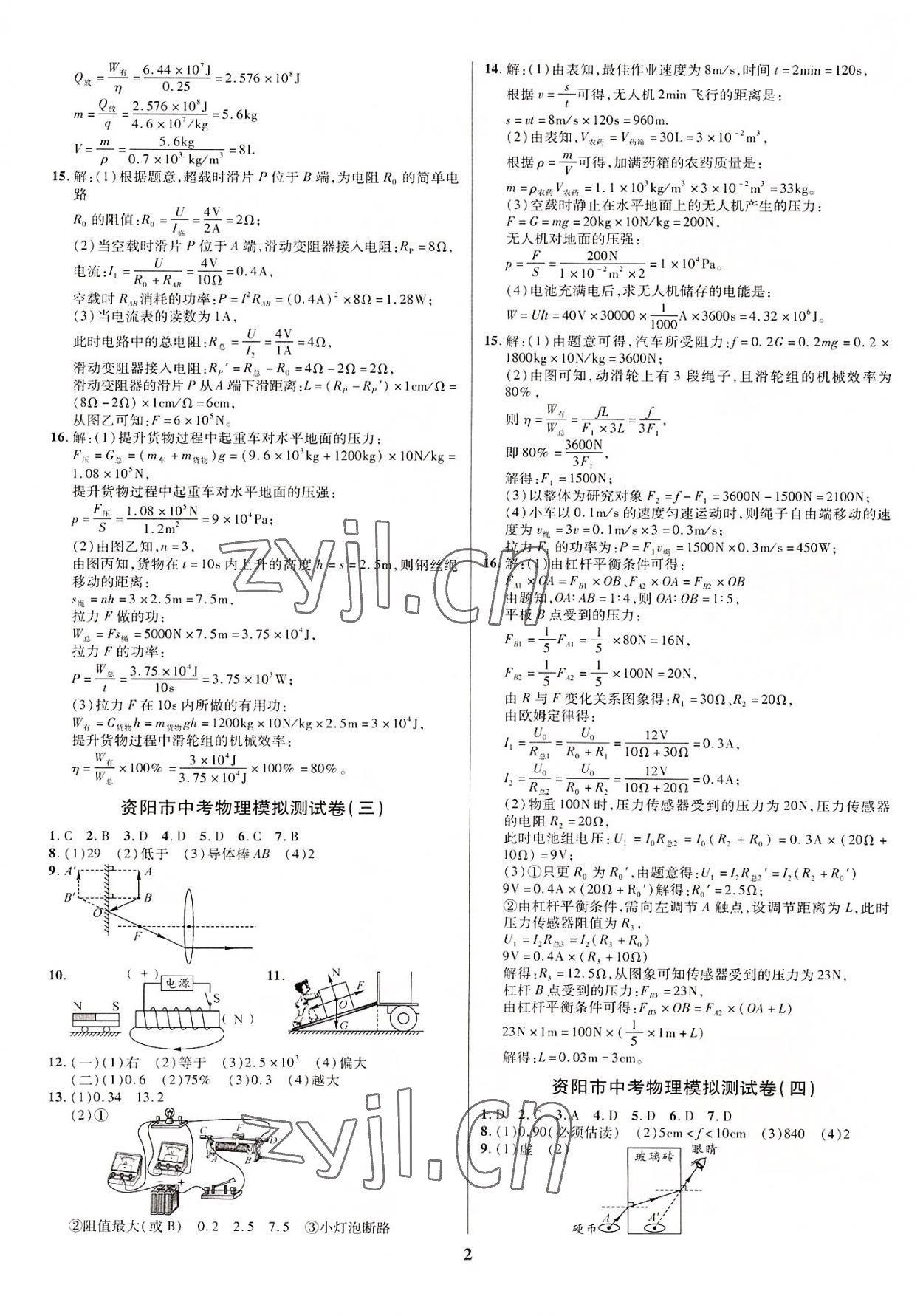 2022年名师点拨中考导航物理资阳专版 第2页