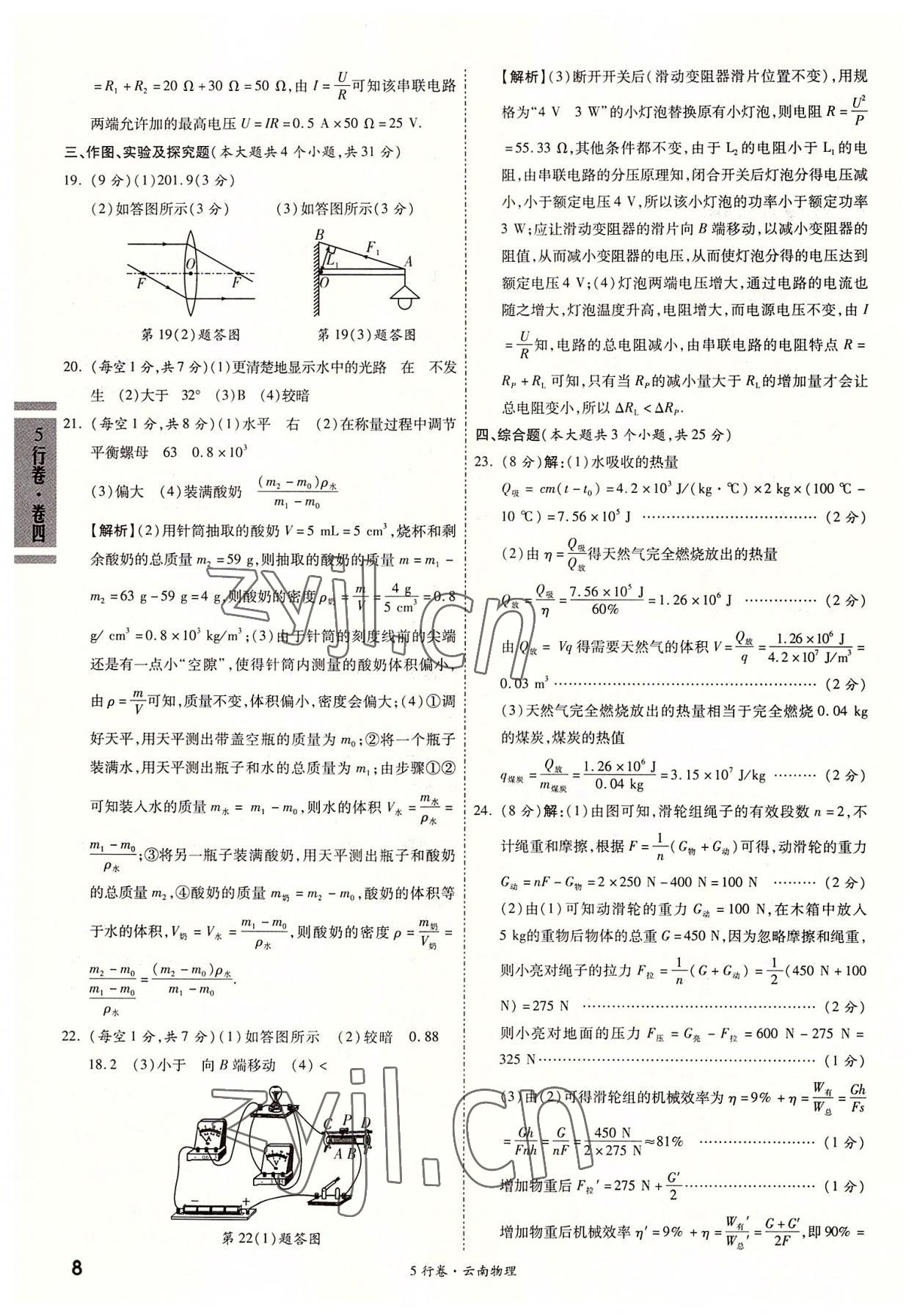 2022年一戰(zhàn)成名5行卷物理中考云南專版&nbsp;第8頁(yè)