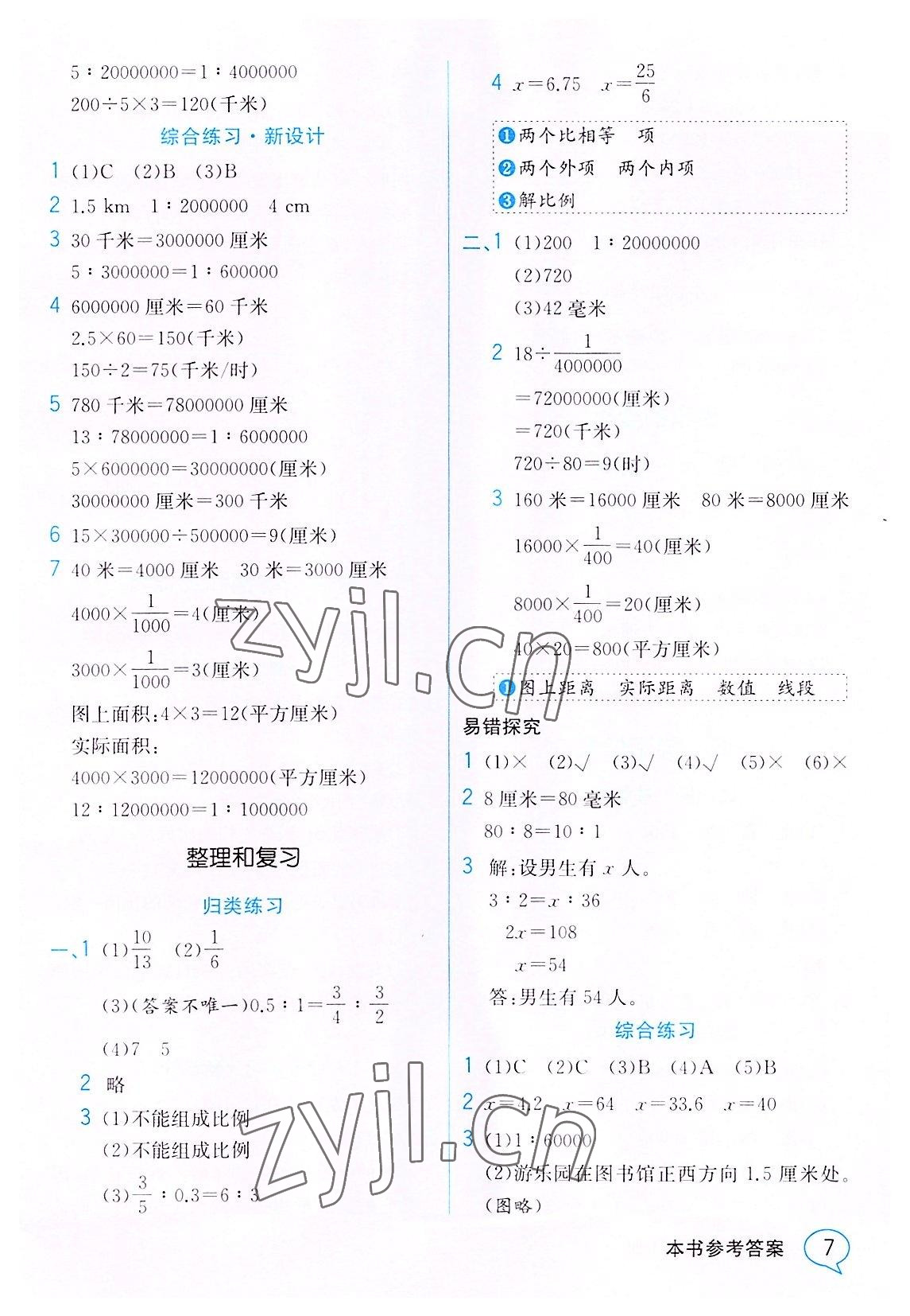 2022年教材解讀六年級數(shù)學(xué)下冊蘇教版 參考答案第6頁