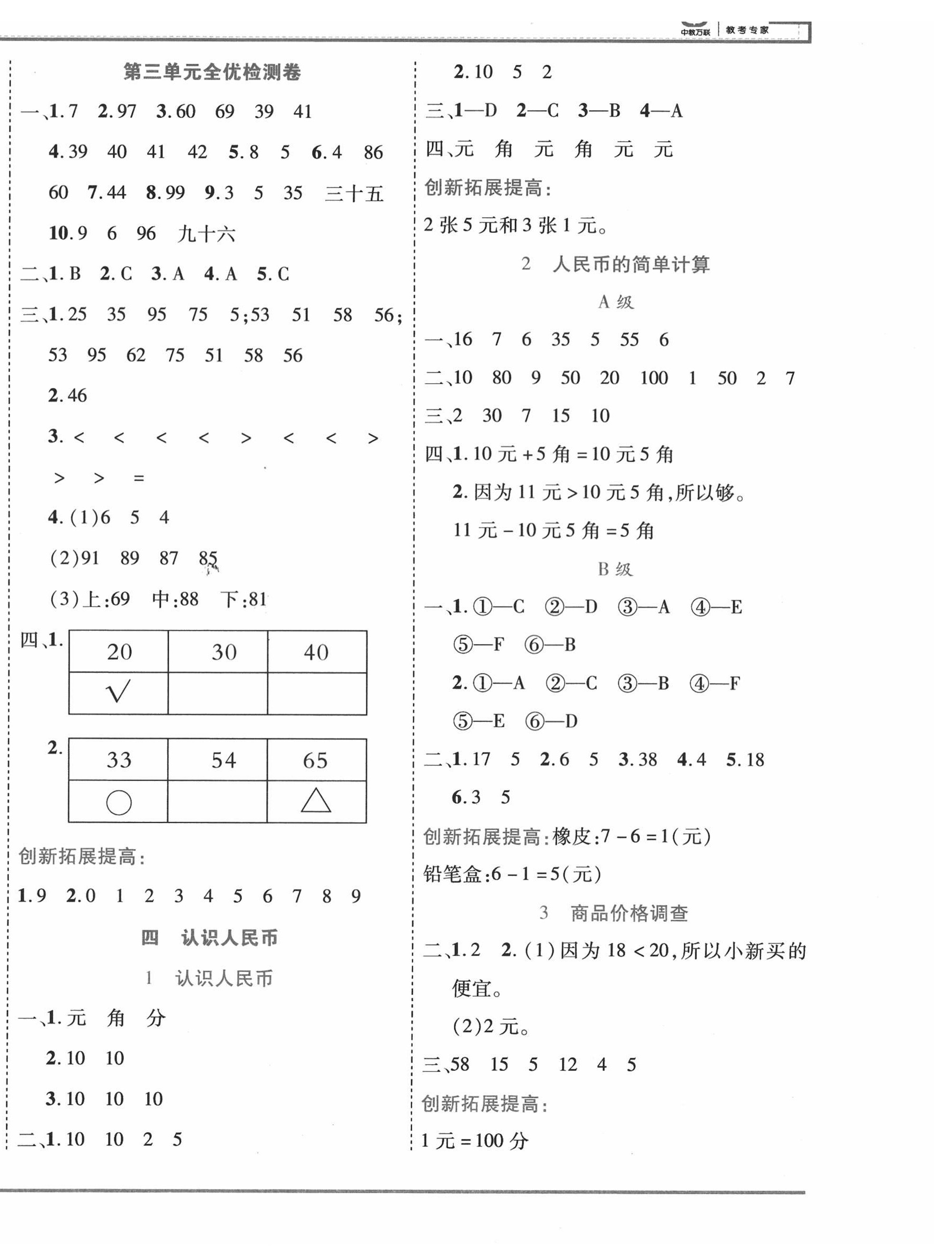 2022年全優(yōu)備考一年級(jí)數(shù)學(xué)下冊(cè) 第4頁(yè)