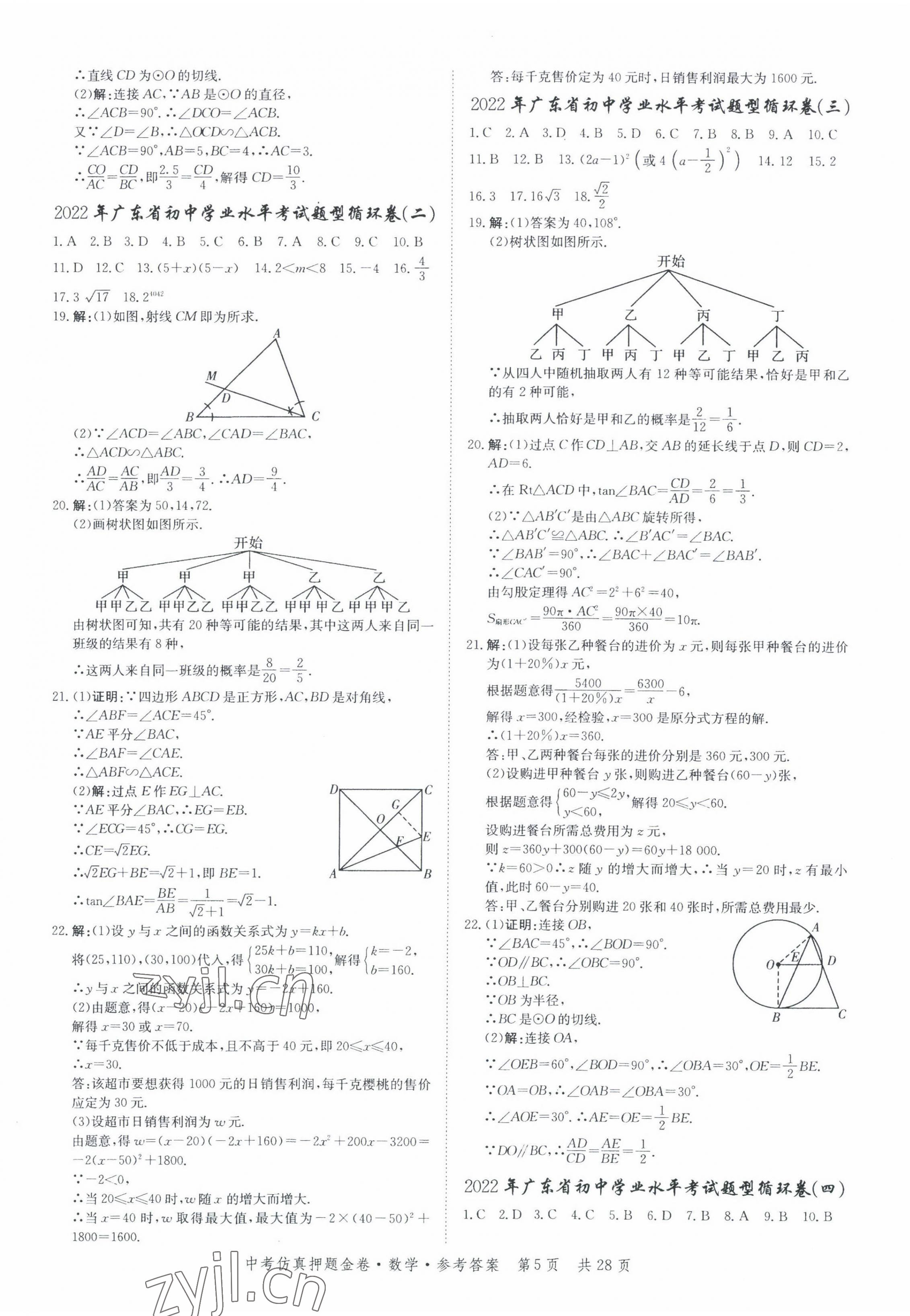 2022年中考仿真押題金卷數(shù)學(xué)廣東專版 第5頁