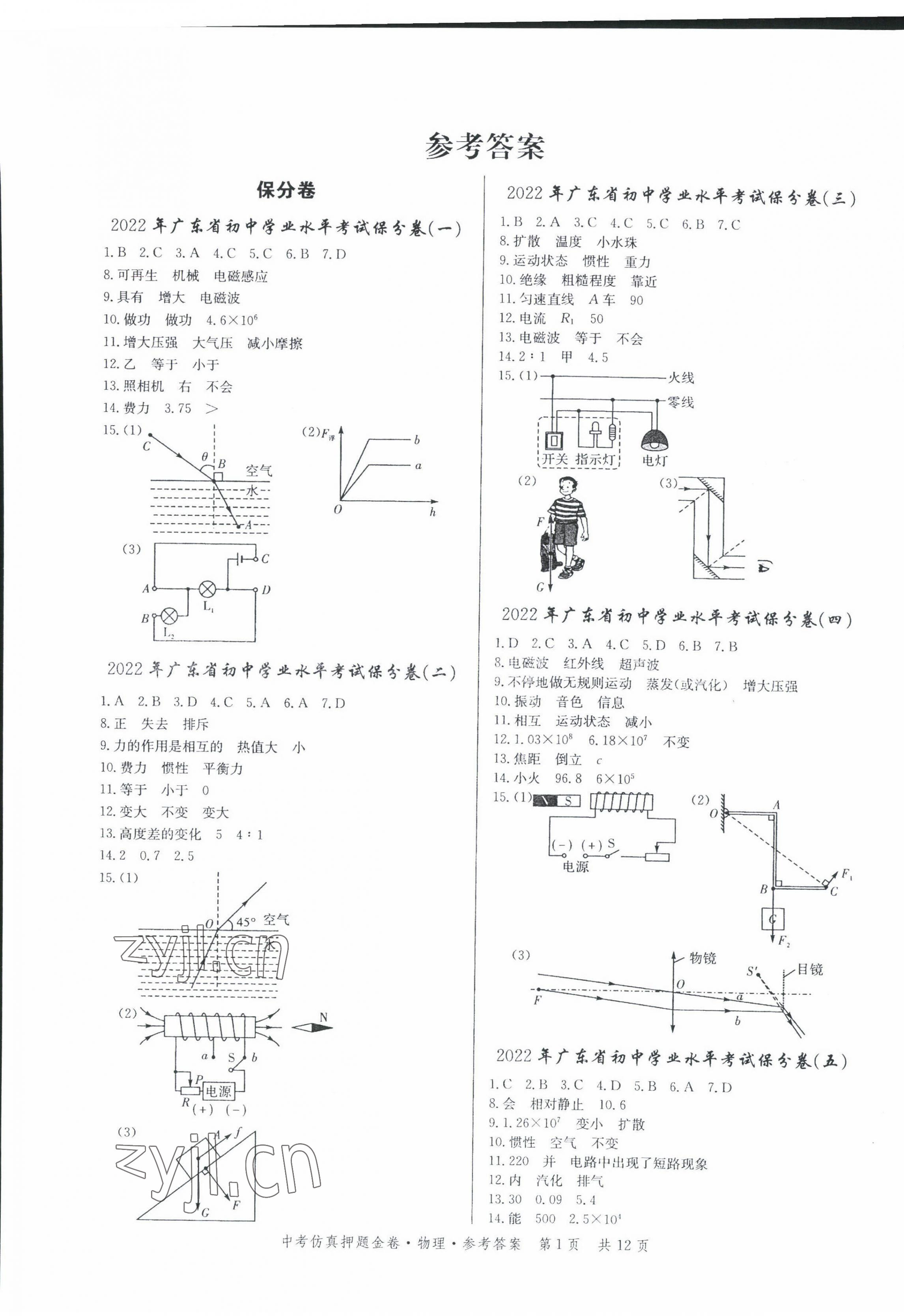 2022年中考仿真押題金卷物理廣東專(zhuān)版 第1頁(yè)
