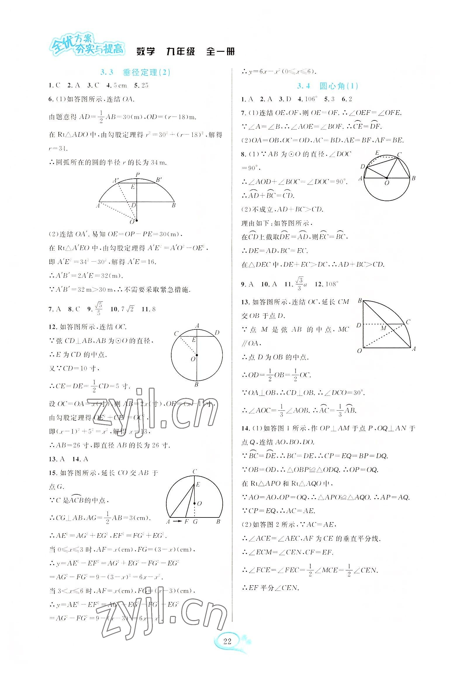 2022年全優(yōu)方案夯實與提高九年級數(shù)學全一冊浙教版 第22頁