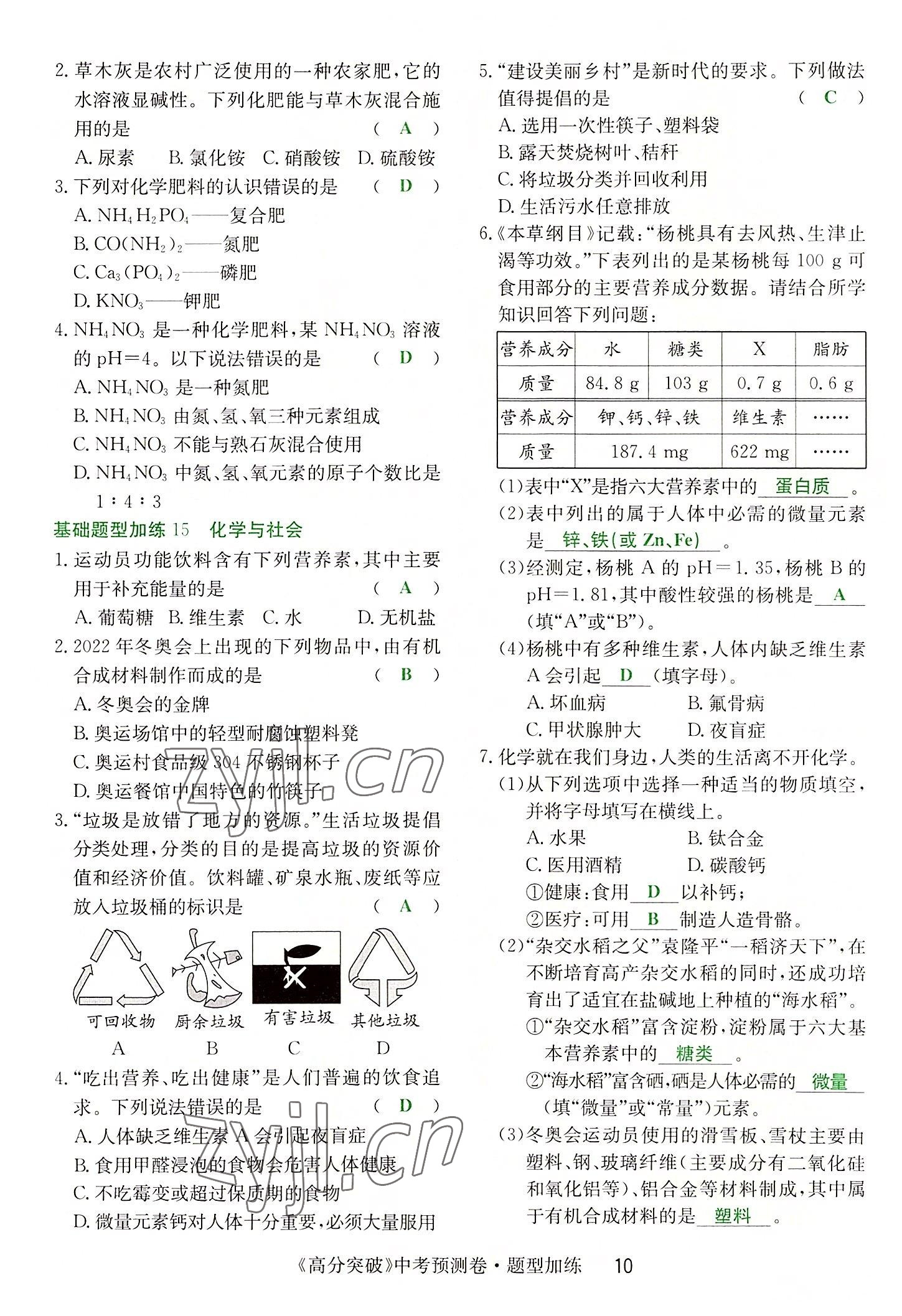 2022年高分突破預(yù)測(cè)卷化學(xué) 第10頁(yè)