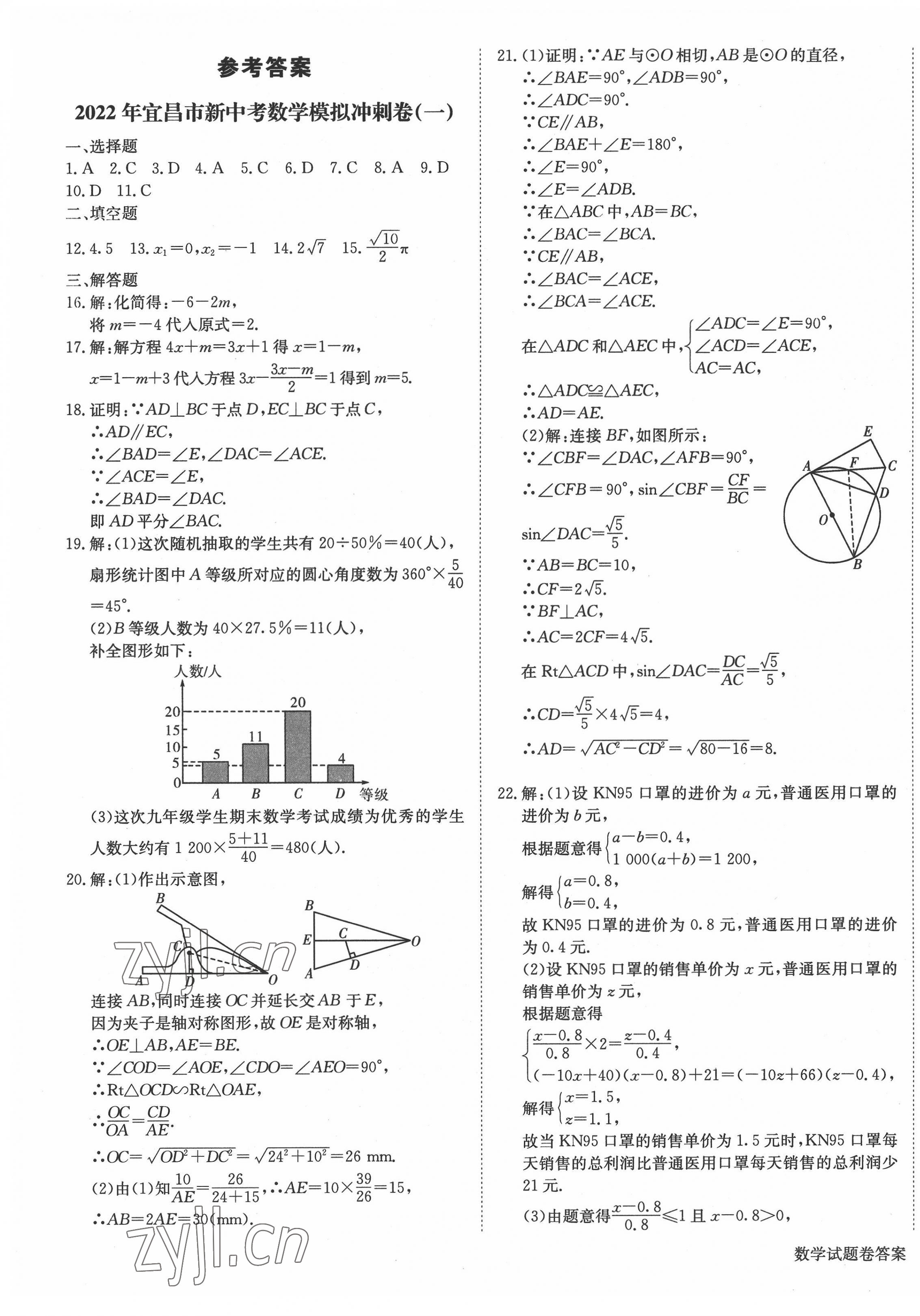 2022年新中考復習沖刺卷數(shù)學中考宜昌專版 第1頁