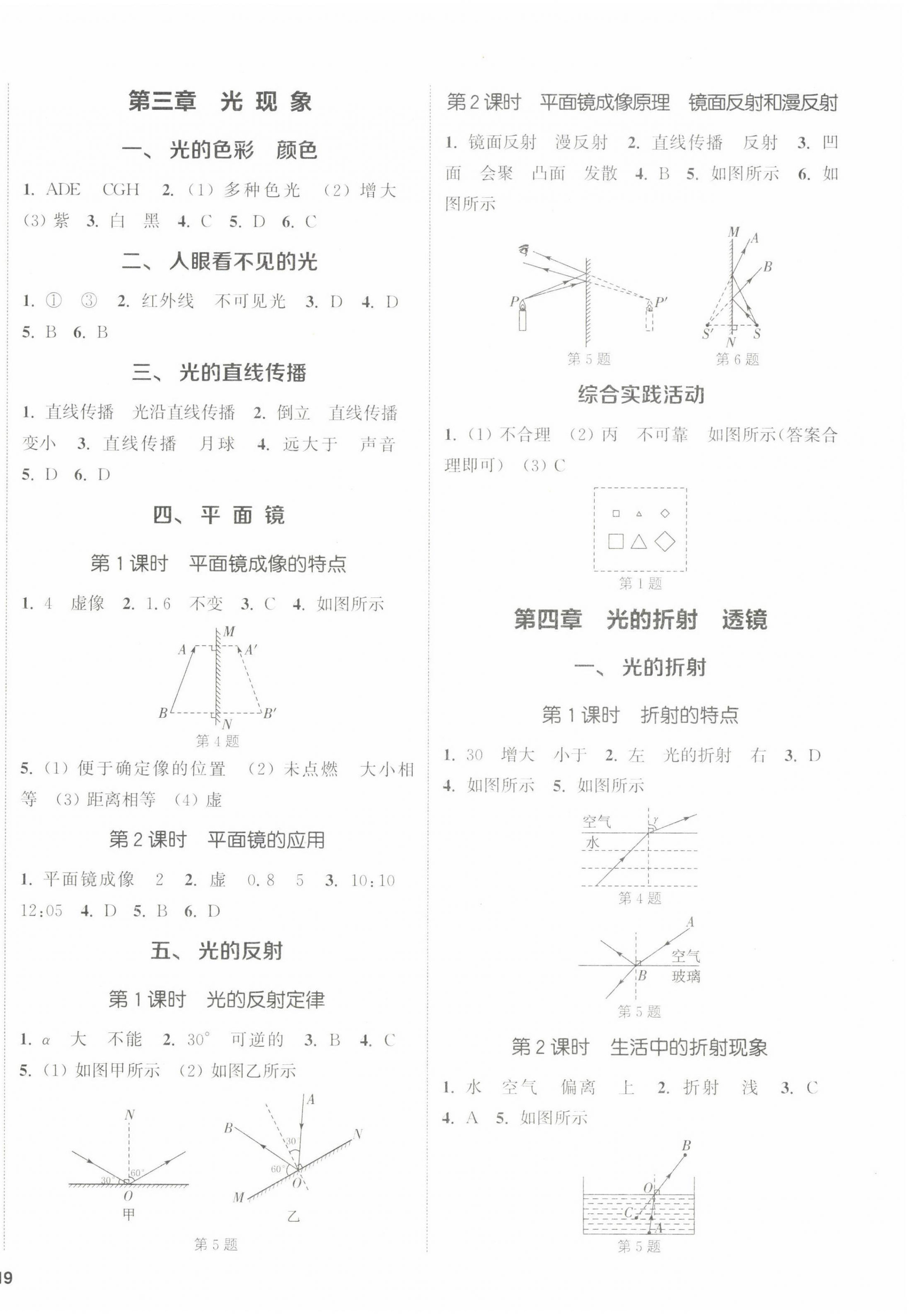 2022年通城學(xué)典課時(shí)作業(yè)本八年級(jí)物理上冊(cè)蘇科版江蘇專版 參考答案第2頁(yè)