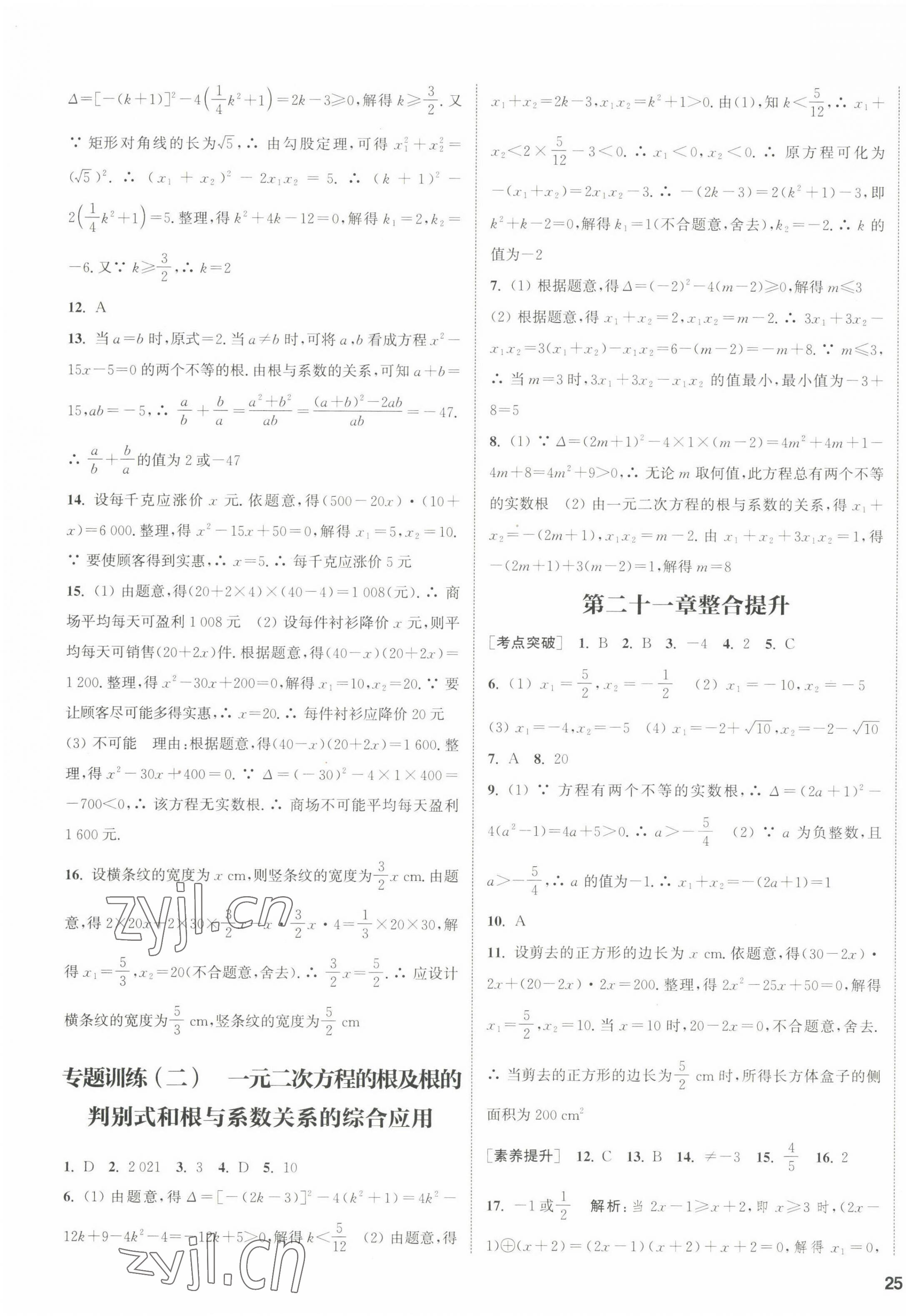 2022年通城學(xué)典課時作業(yè)本九年級數(shù)學(xué)上冊人教版 第13頁