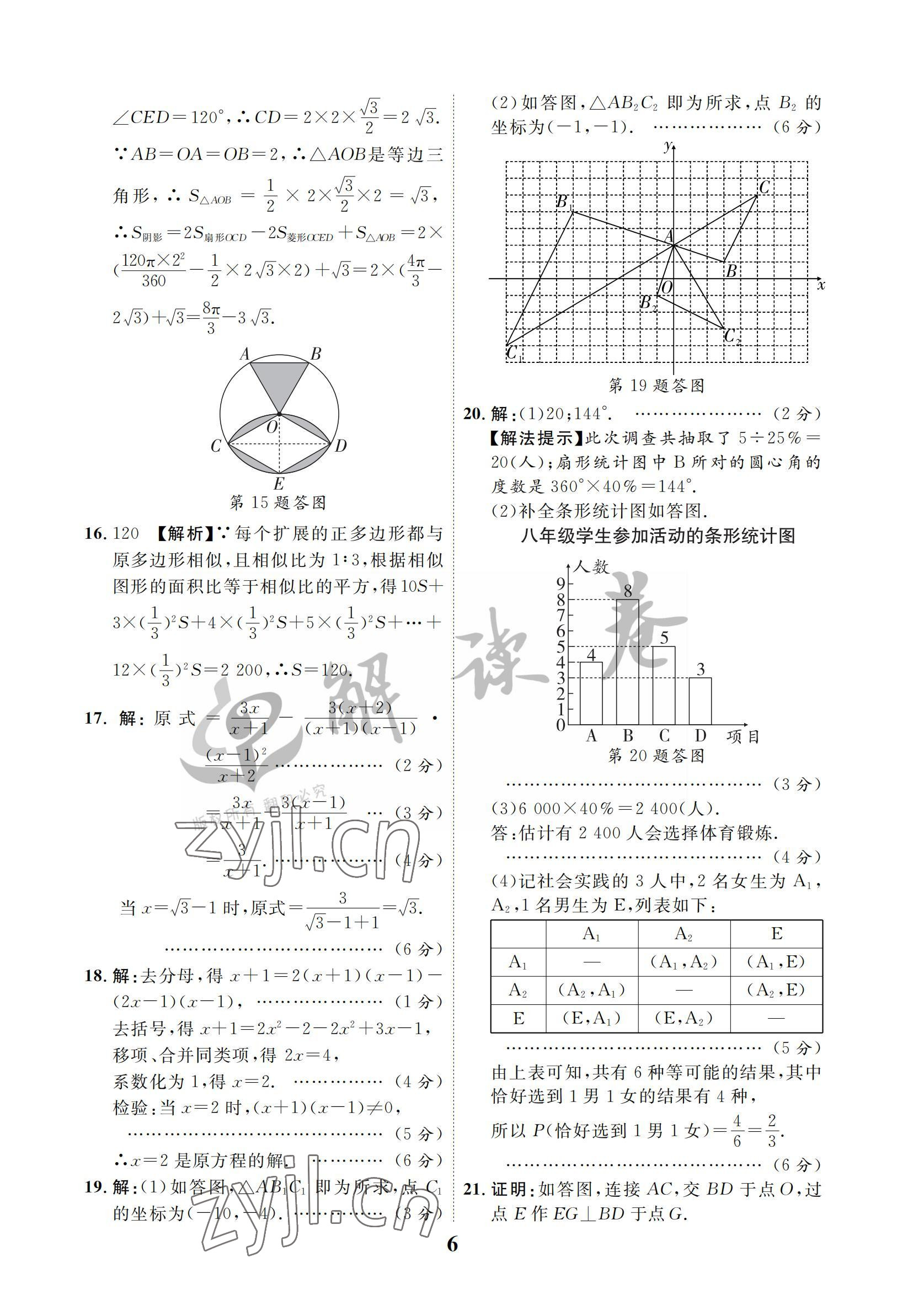 2022年解讀卷5加3數(shù)學(xué)寧夏專版 參考答案第6頁(yè)