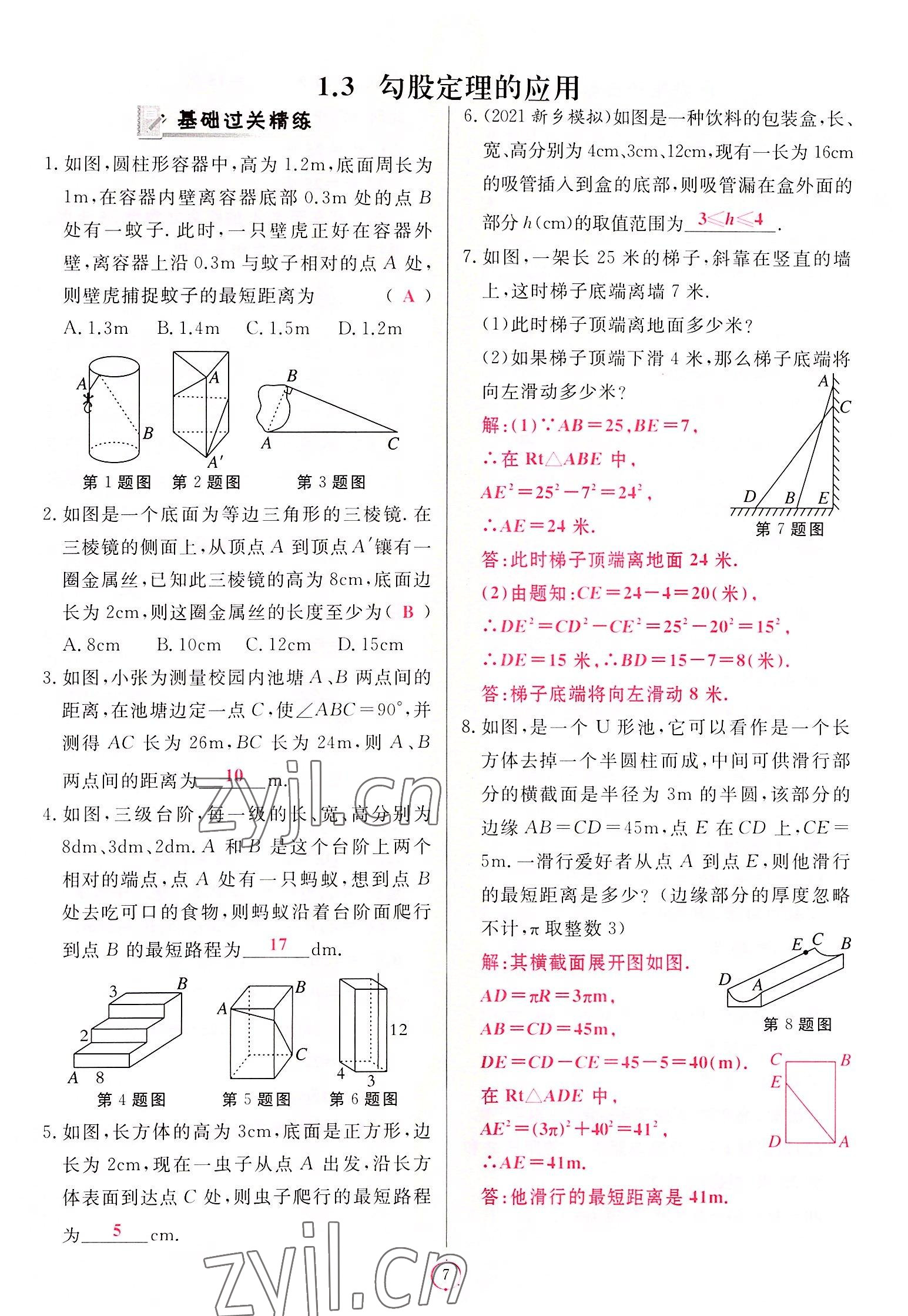 2022年启航新课堂八年级数学上册北师大版 第7页