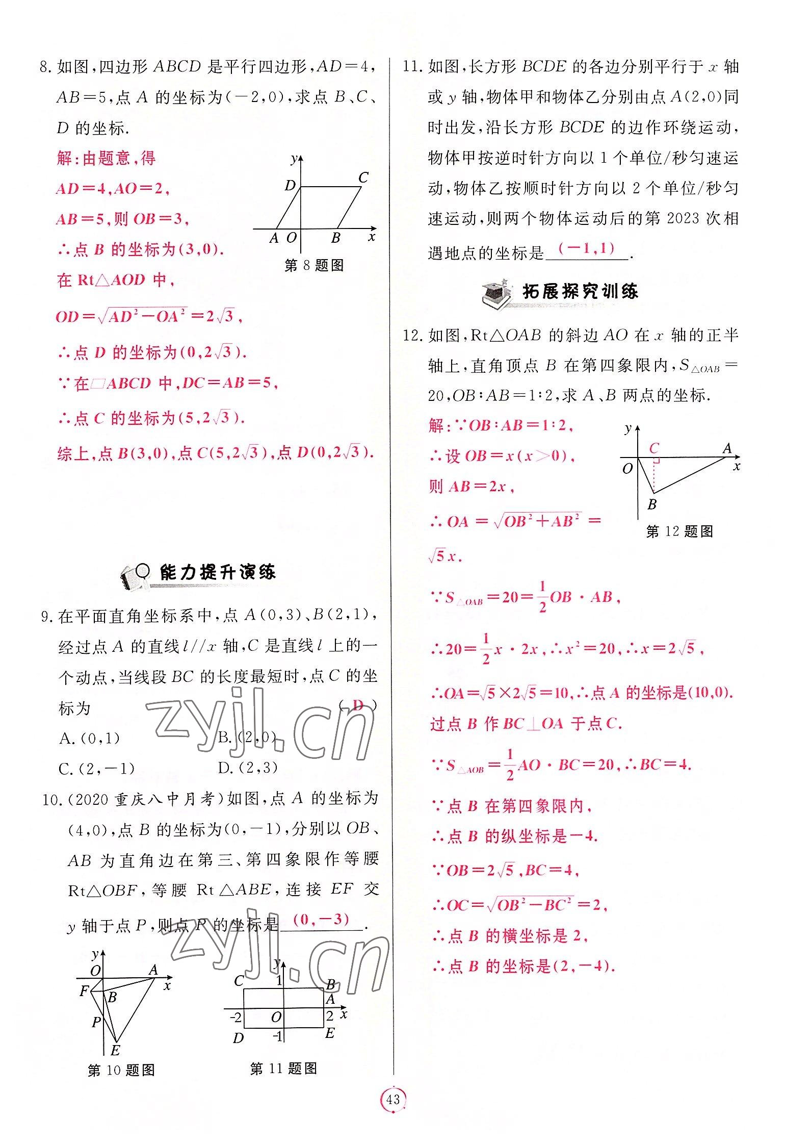 2022年启航新课堂八年级数学上册北师大版 第43页