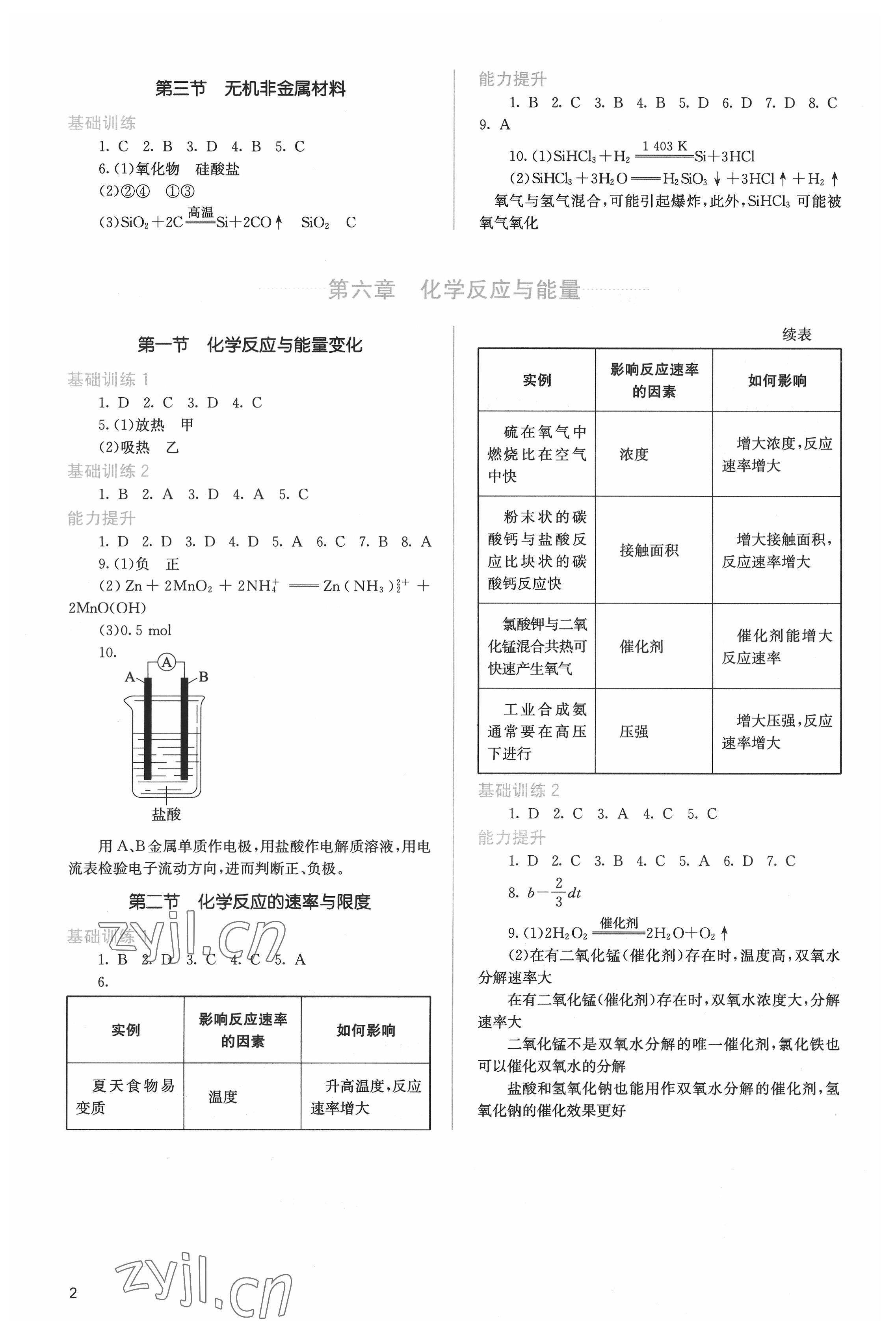 2022年人教金學(xué)典同步解析與測(cè)評(píng)高中化學(xué)必修第二冊(cè)人教版 第2頁(yè)