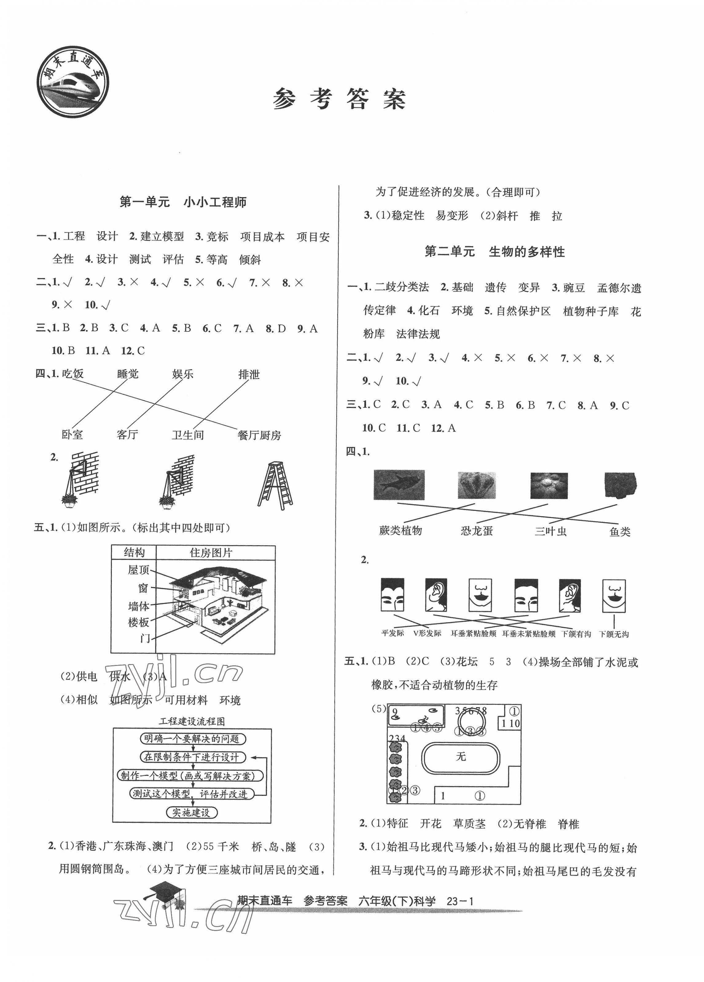 2022年期末直通車六年級科學(xué)下冊教科版 第1頁