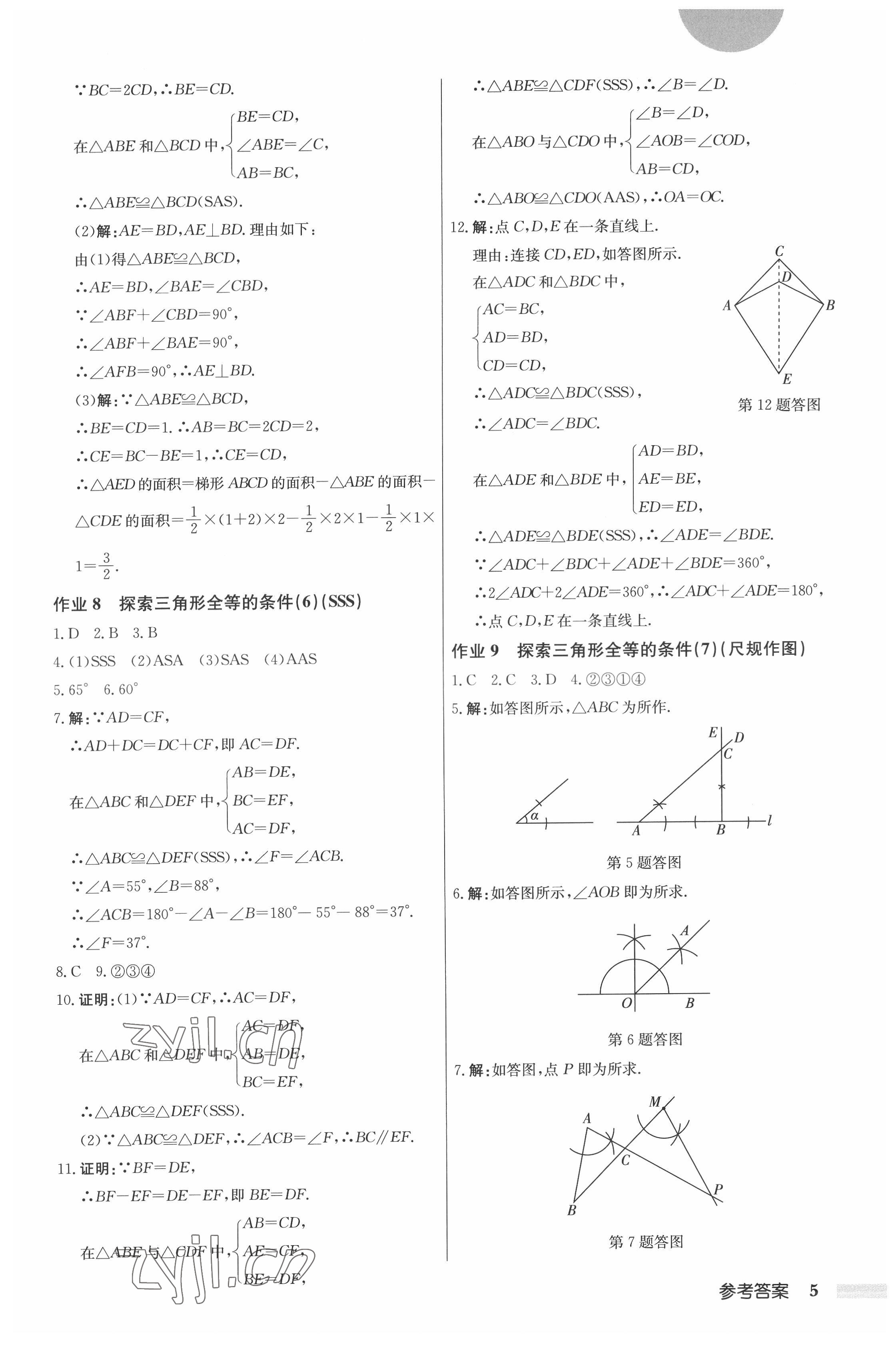 2022年启东中学作业本八年级数学上册江苏版 第5页