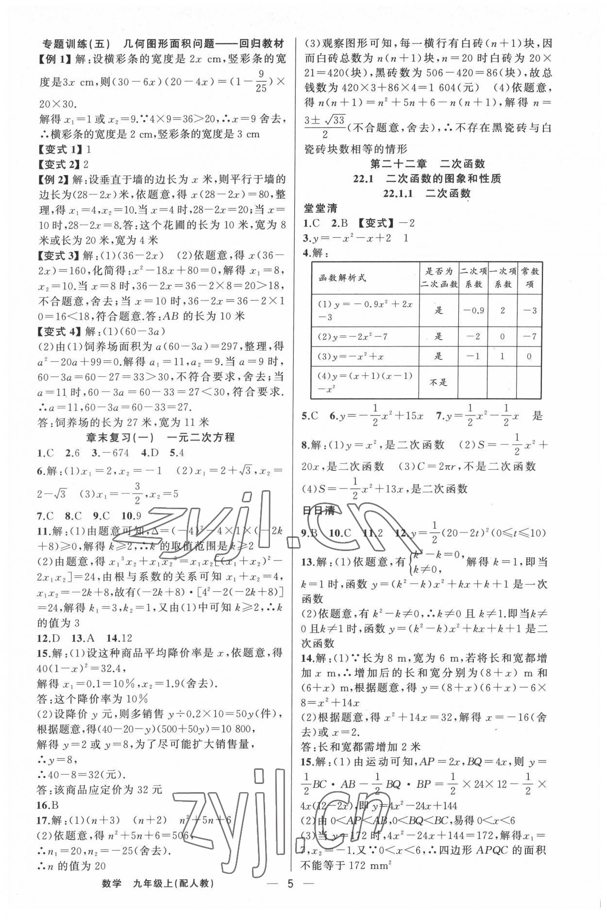 2022年四清导航九年级数学上册人教版 第5页