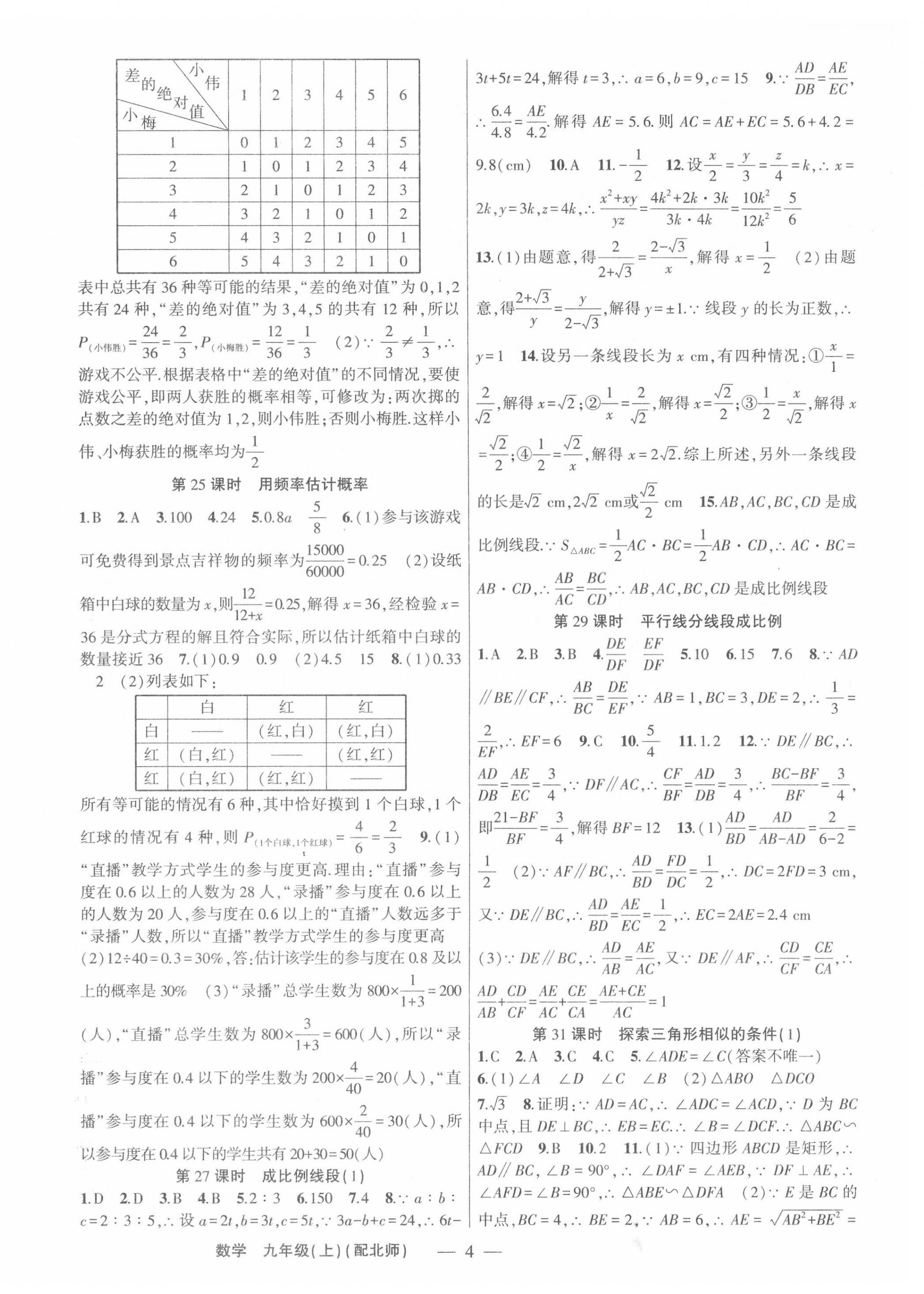 2022年原創(chuàng)新課堂九年級(jí)數(shù)學(xué)上冊(cè)北師大版深圳專(zhuān)版 第4頁(yè)