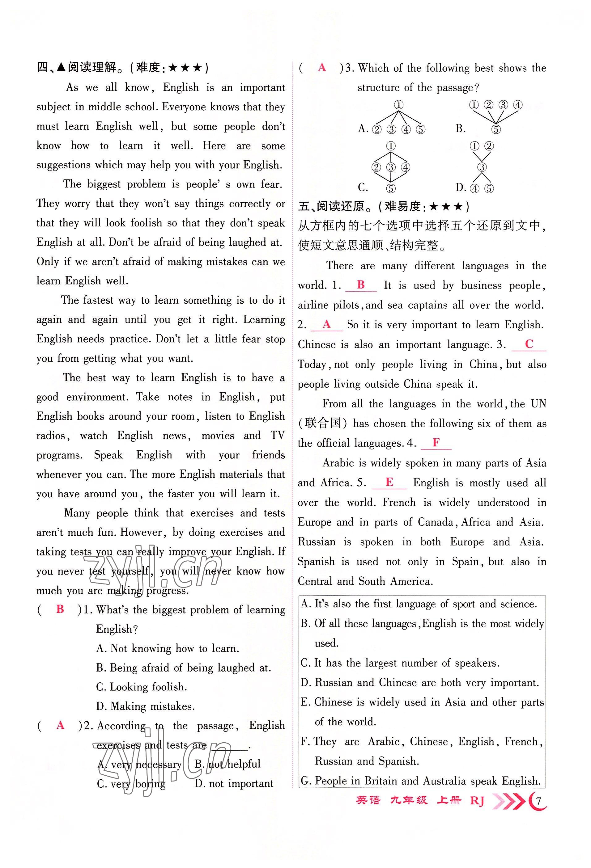 2022年暢優(yōu)新課堂九年級(jí)英語(yǔ)上冊(cè)人教版江西專(zhuān)版 第7頁(yè)