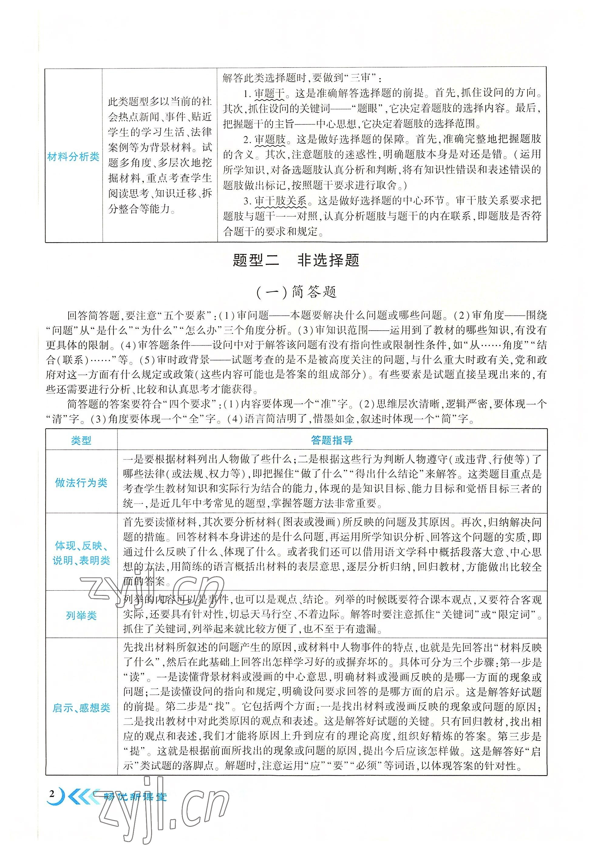 2022年暢優(yōu)新課堂八年級道德與法治上冊人教版江西專版 參考答案第2頁