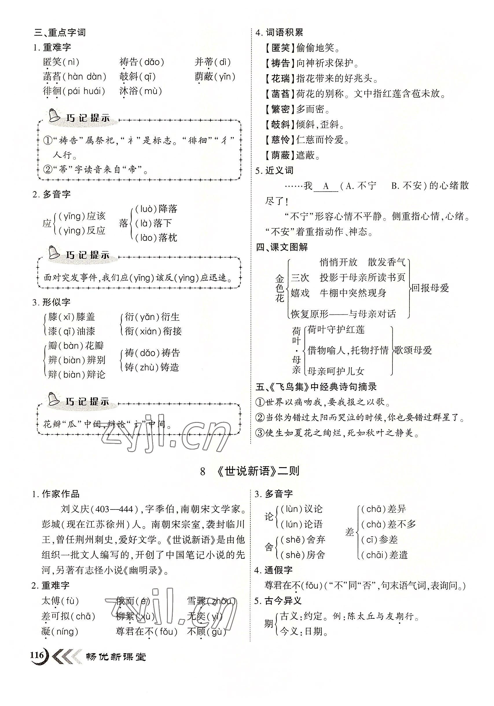 2022年暢優(yōu)新課堂七年級語文上冊人教版江西專版 第7頁