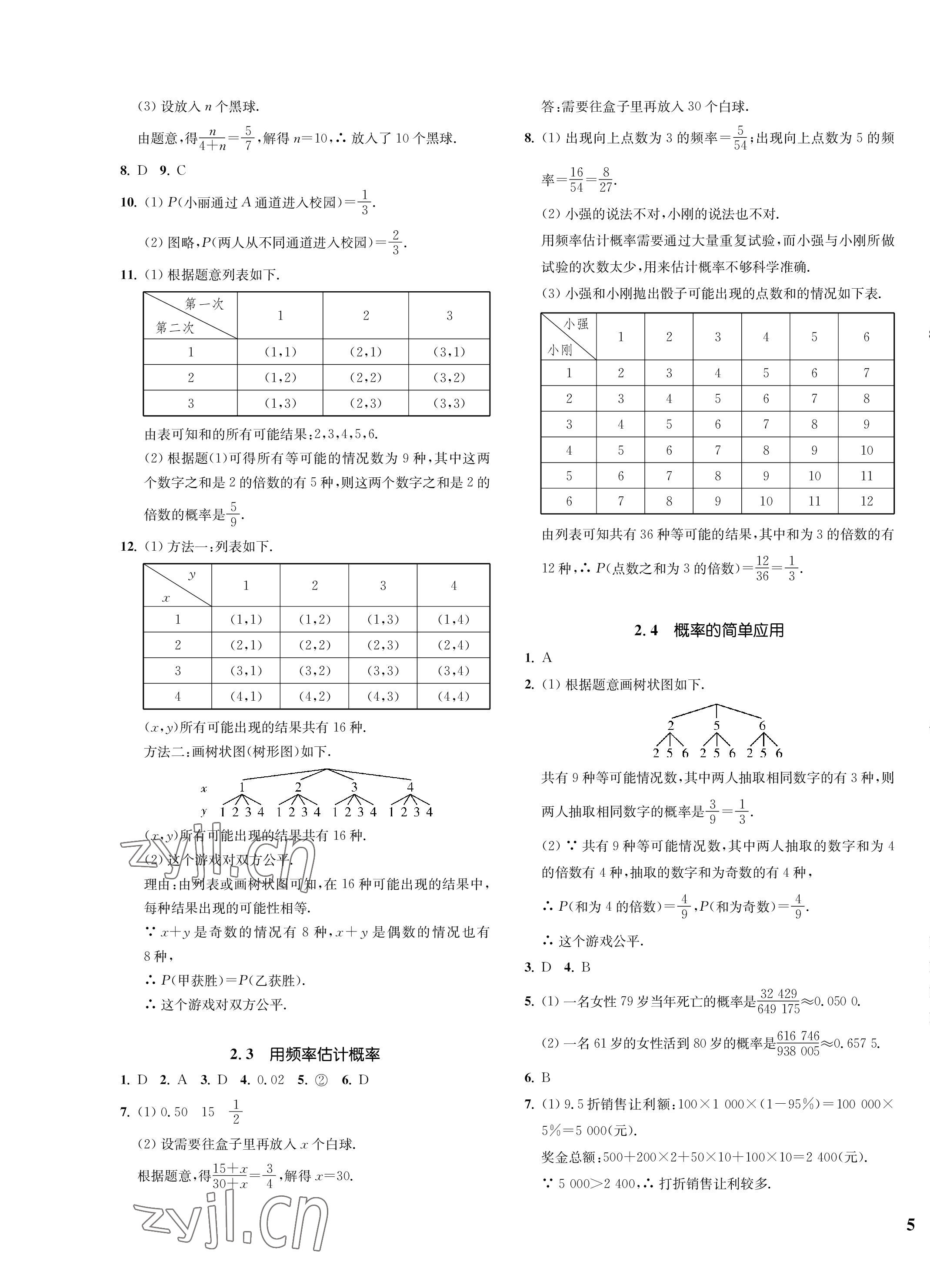 2022年一閱優(yōu)品作業(yè)本九年級(jí)數(shù)學(xué)全一冊(cè)浙教版 第9頁