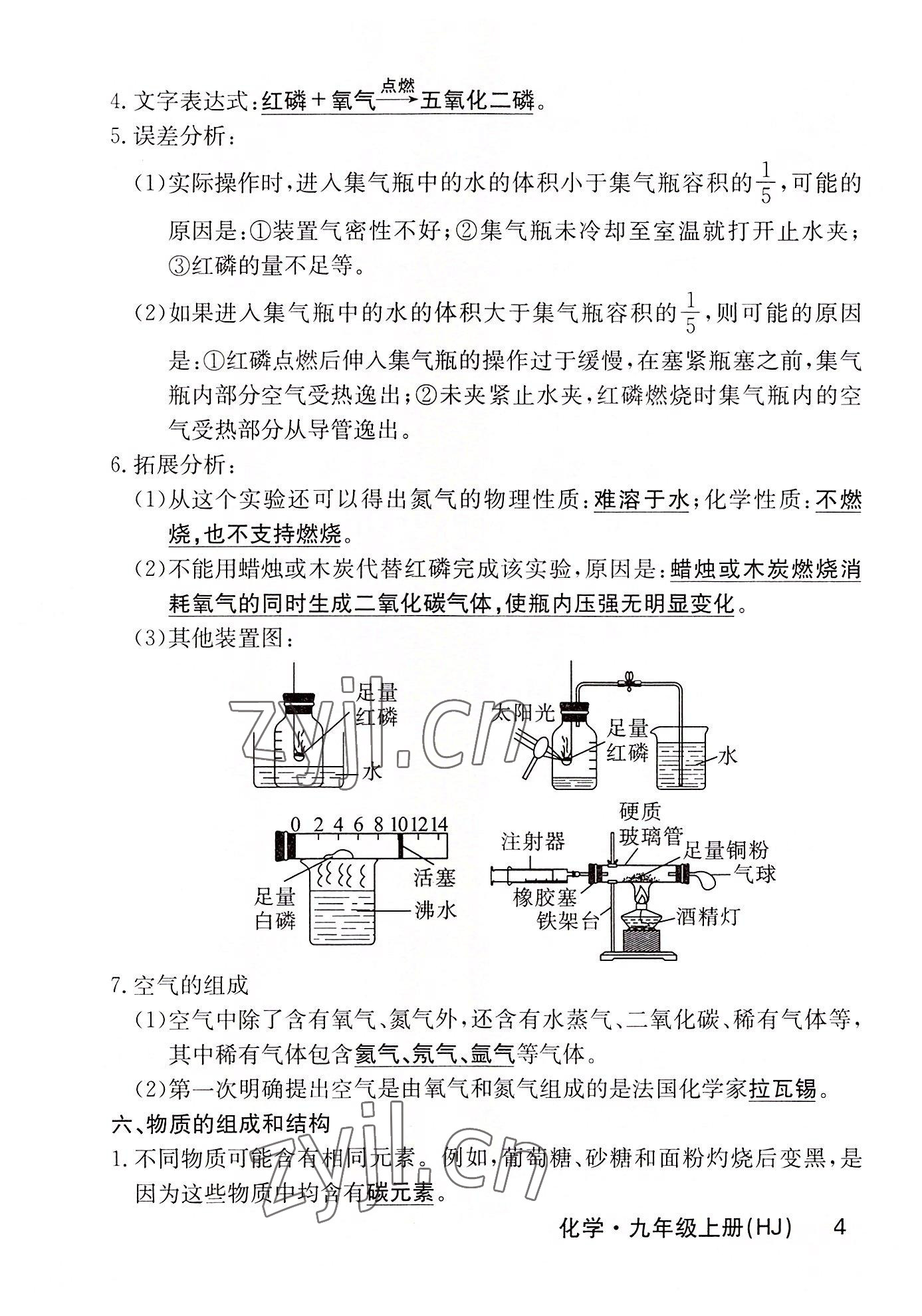 2022年課堂點睛九年級化學上冊滬教版 參考答案第14頁