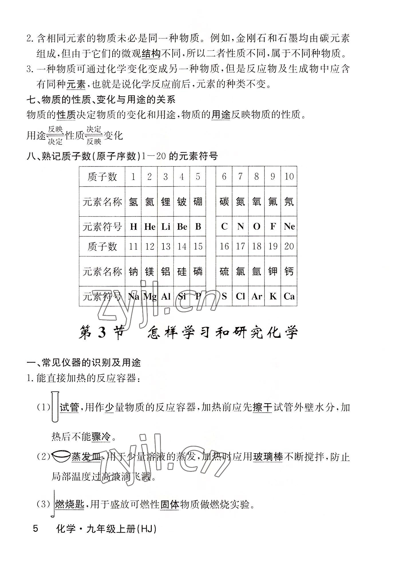 2022年課堂點睛九年級化學上冊滬教版 參考答案第17頁