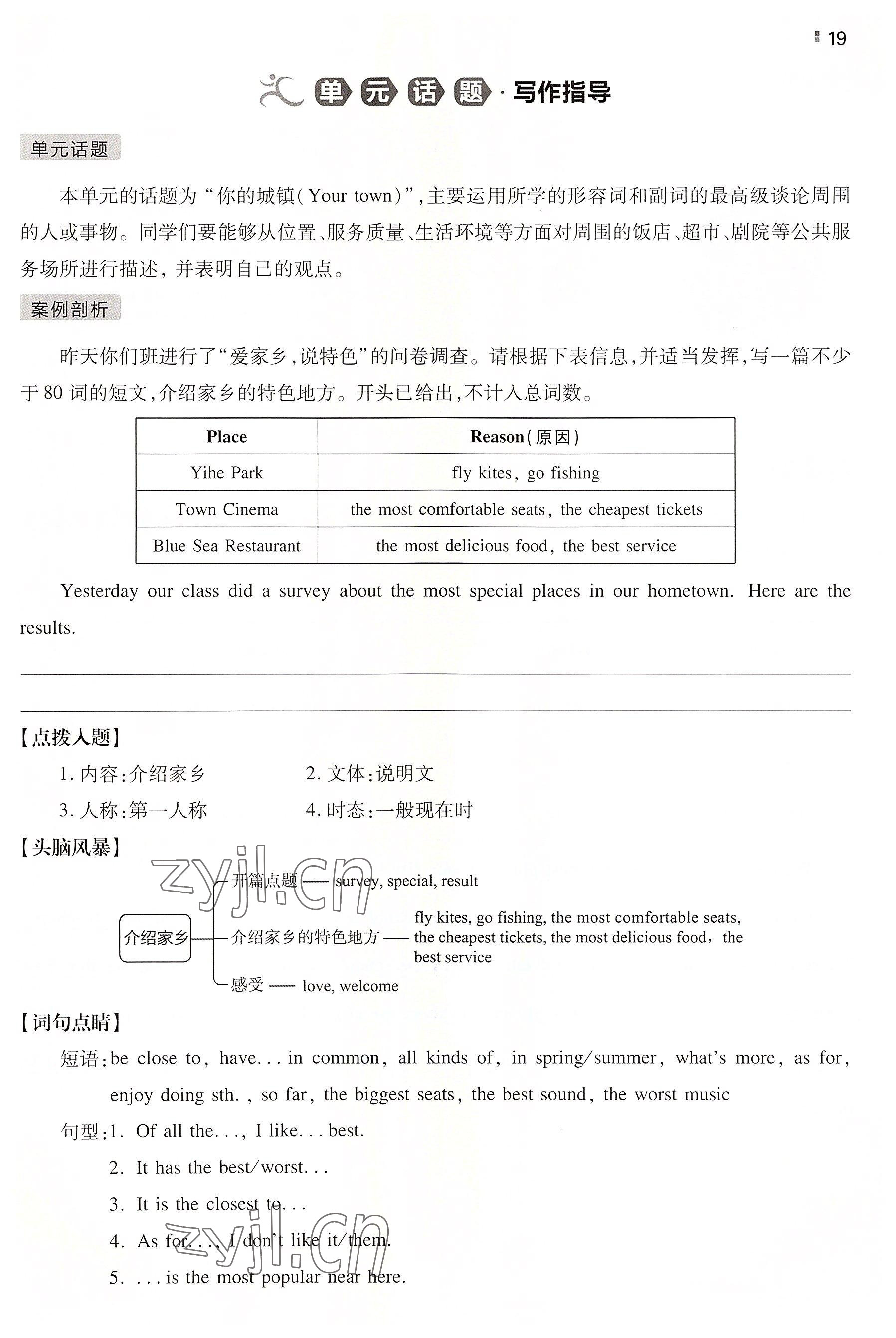 2022年一本同步訓(xùn)練八年級(jí)英語(yǔ)上冊(cè)人教版重慶專版 參考答案第19頁(yè)