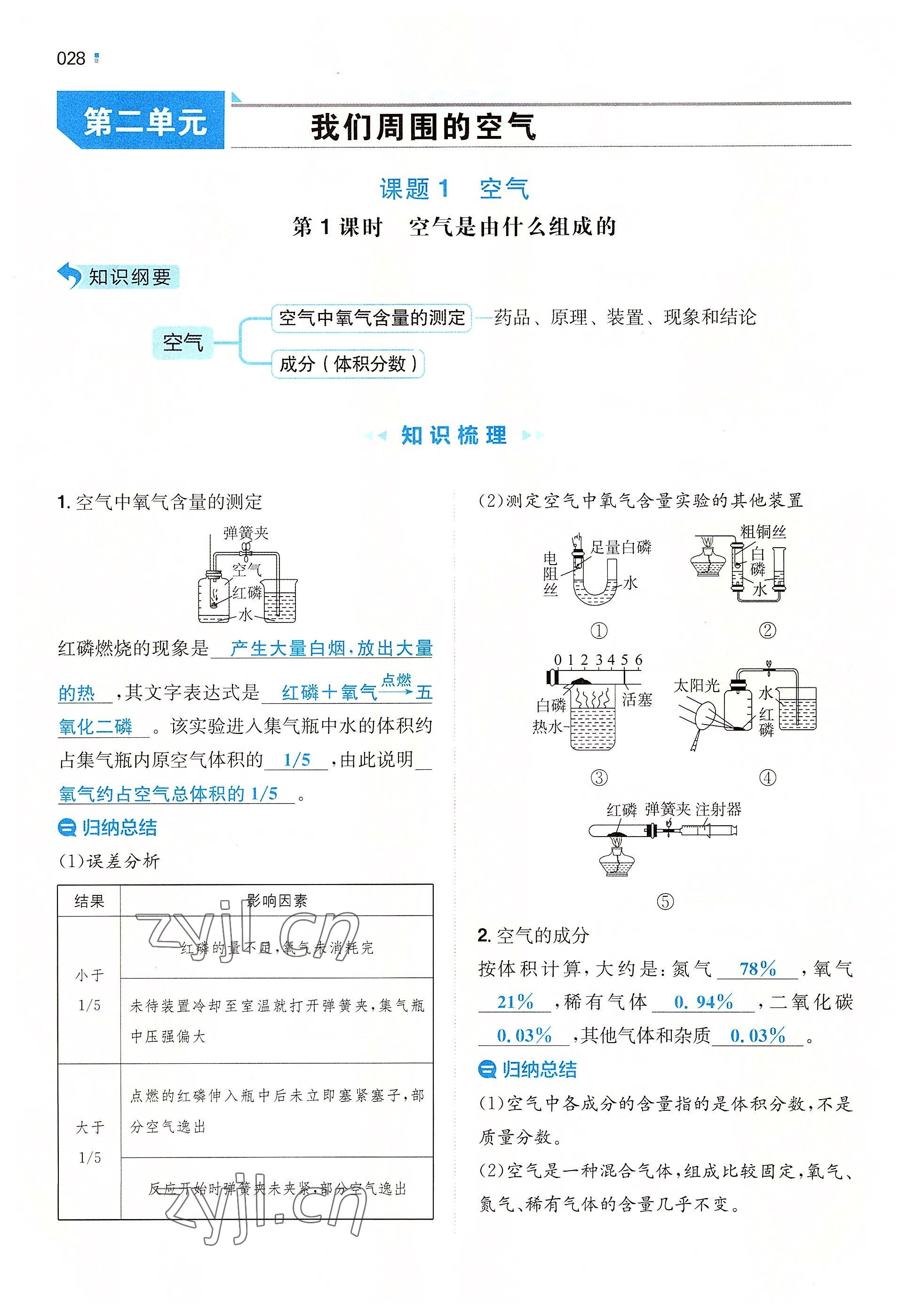 2022年一本同步訓練九年級化學上冊人教版重慶專版 參考答案第28頁