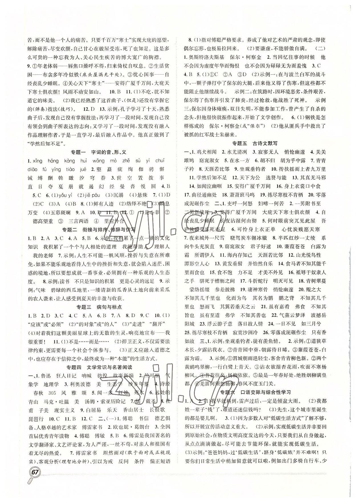 2022年赢在假期期末加暑假八年级语文人教版合肥工业大学出版社 第2页