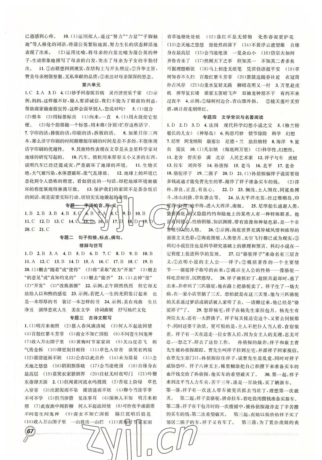 2022年赢在假期期末加暑假七年级语文人教版合肥工业大学出版社 第2页