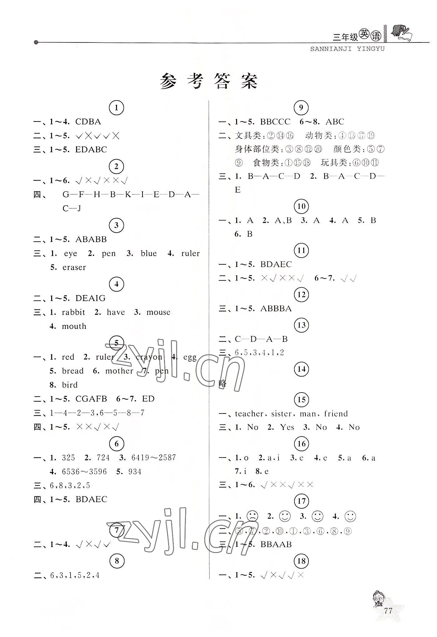 2022年藍(lán)天教育暑假優(yōu)化學(xué)習(xí)三年級(jí)英語(yǔ)人教版 第1頁(yè)