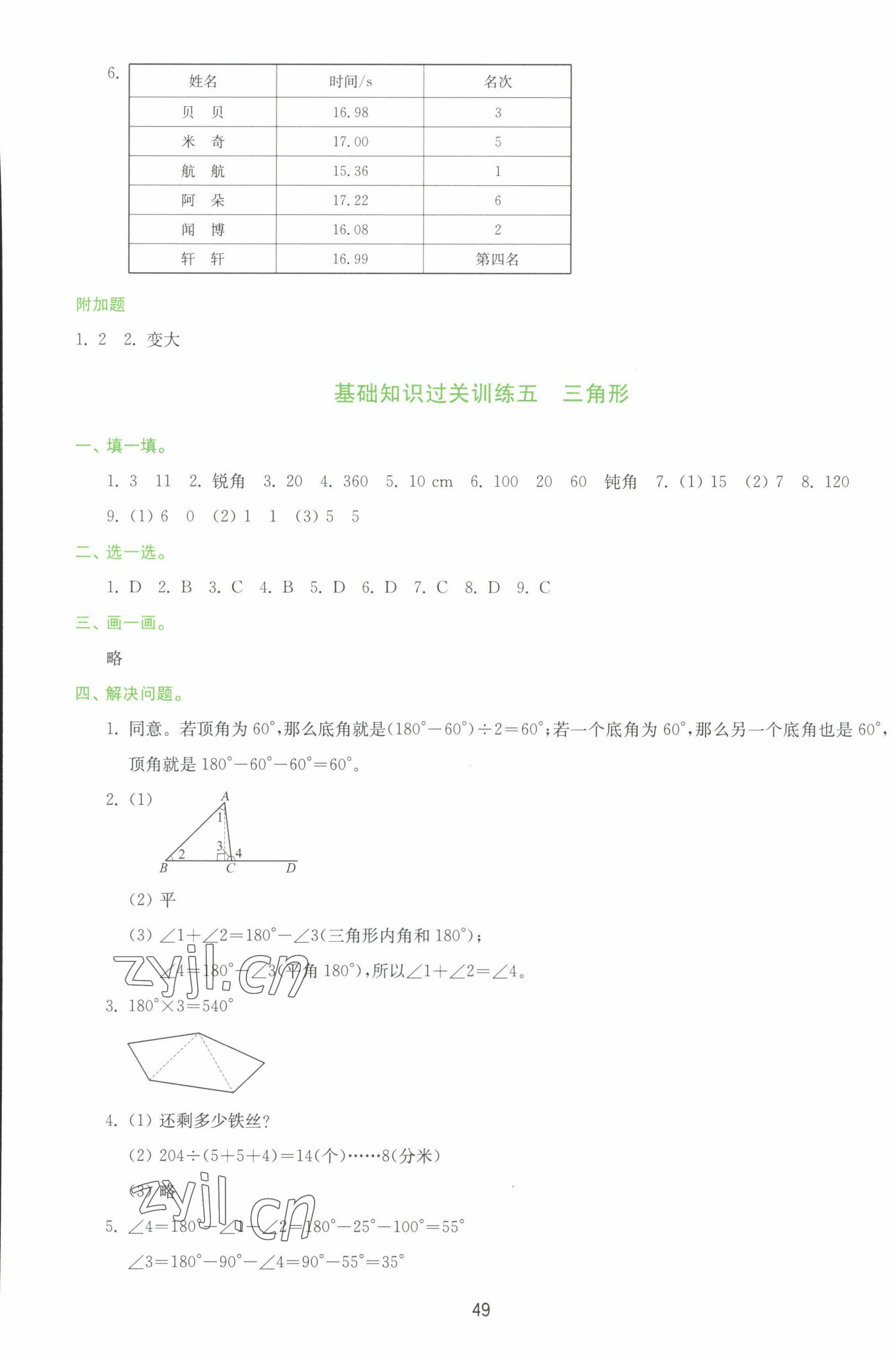 2022年知行合期末必刷題四年級數學下冊人教版 第5頁