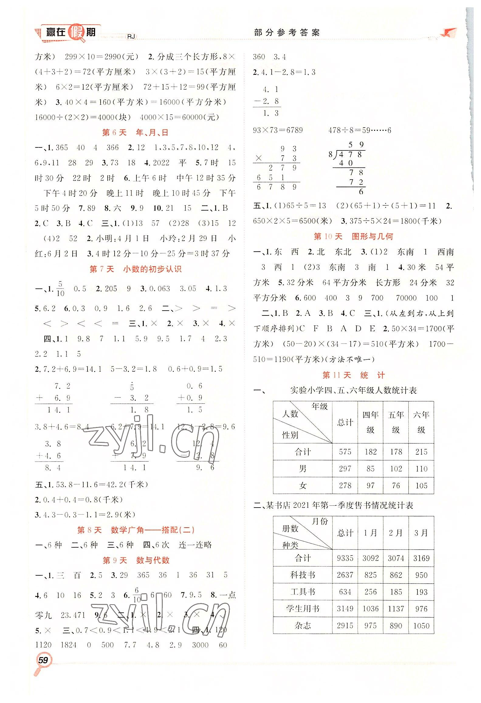 2022年赢在假期期末加暑假合肥工业大学出版社三年级数学人教版 第2页
