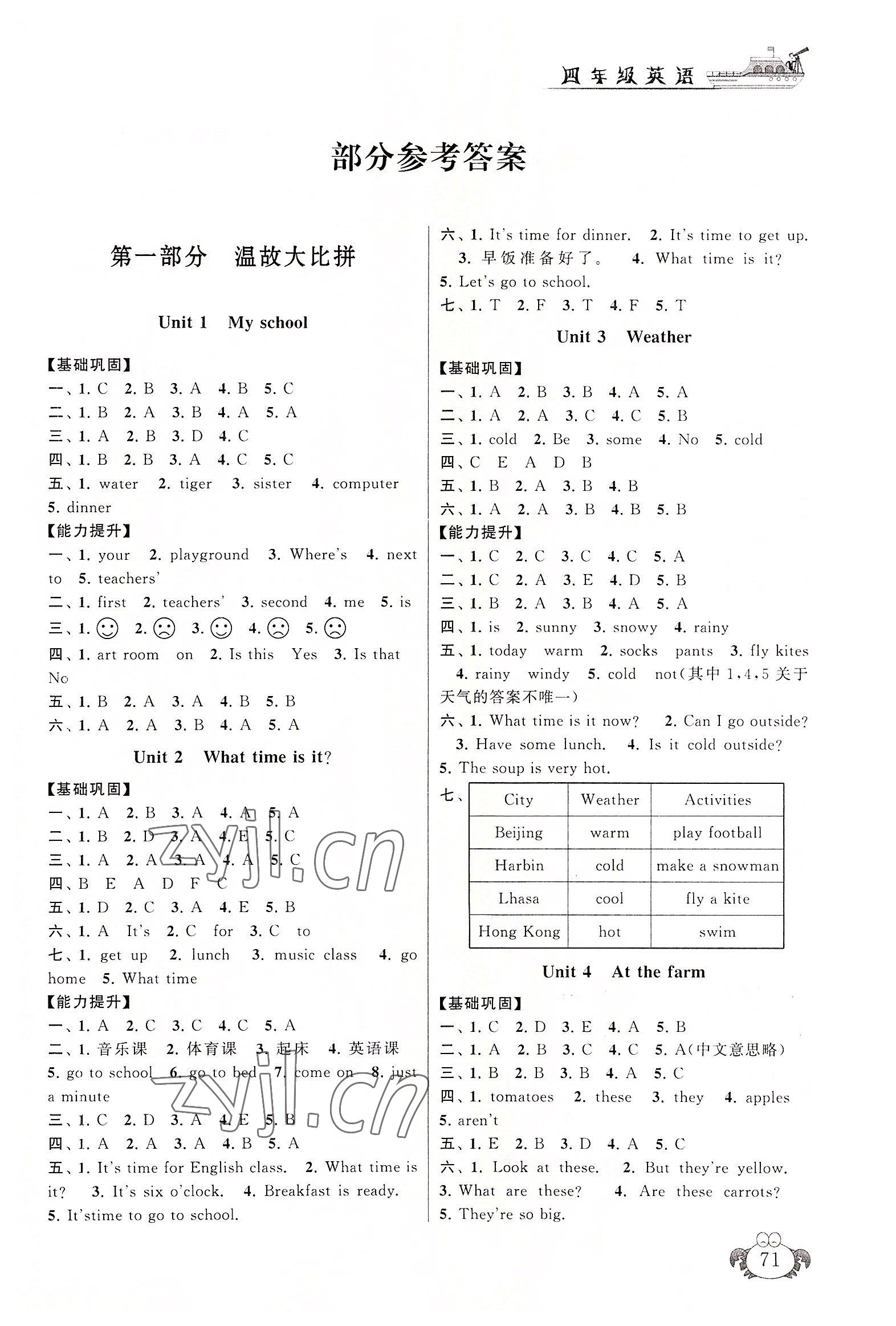 2022年暑假大串聯(lián)安徽人民出版社四年級(jí)英語(yǔ)人教版 第1頁(yè)