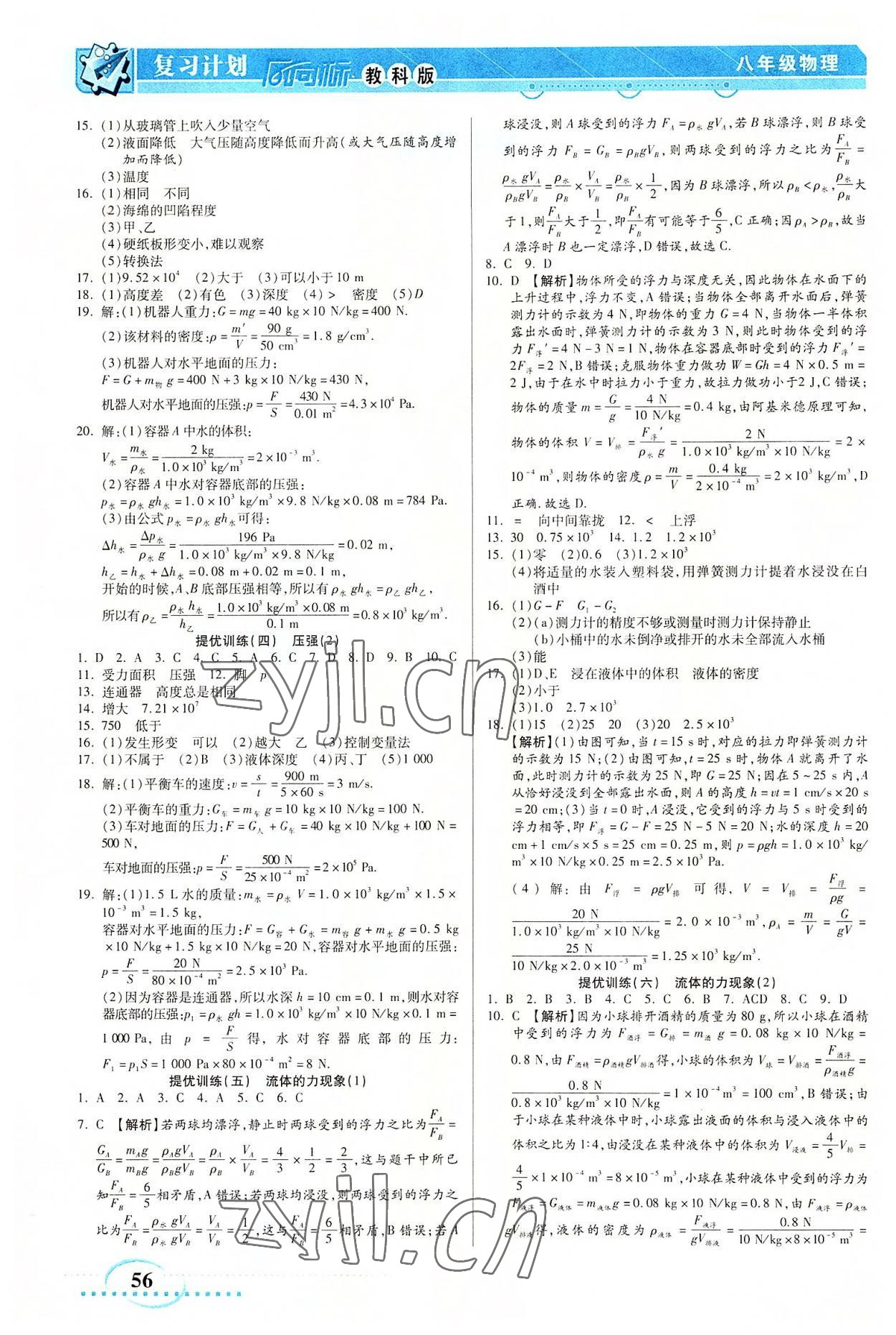 2022年復(fù)習(xí)計劃風(fēng)向標暑八年級物理教科版 第2頁