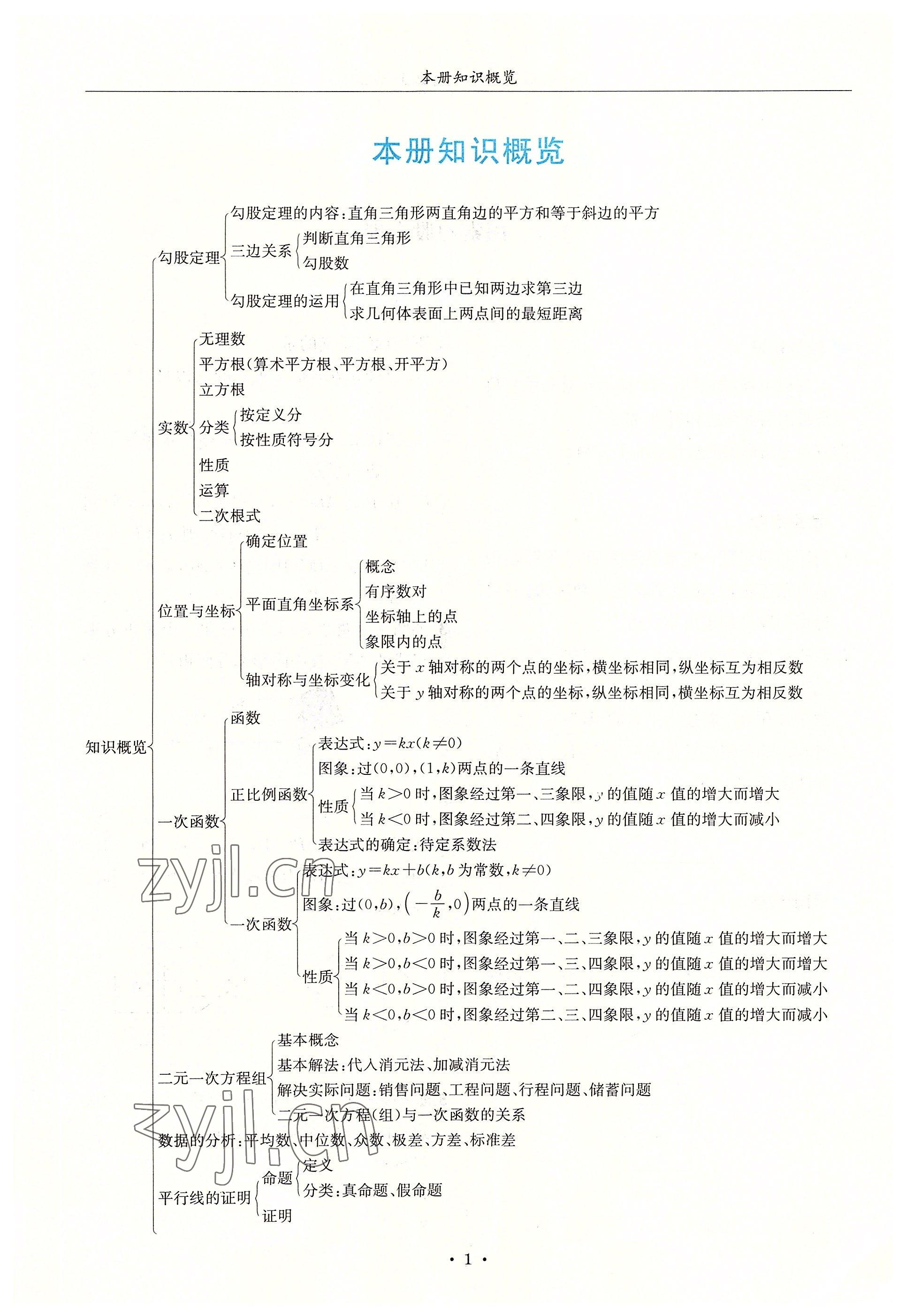 2022年蓉城学霸八年级数学上册北师大版 参考答案第1页