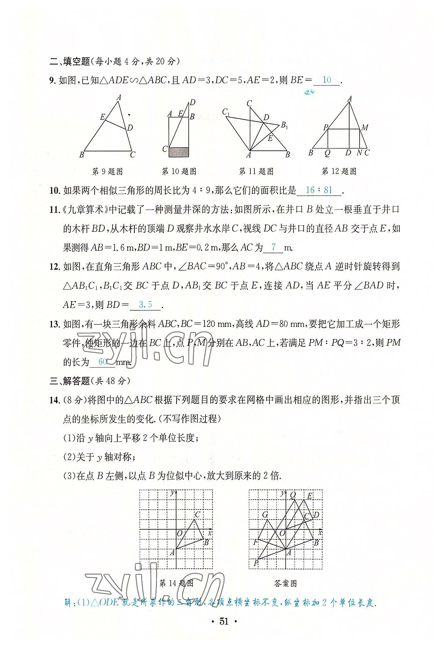 2022年蓉城学霸九年级数学全一册北师大版 第51页