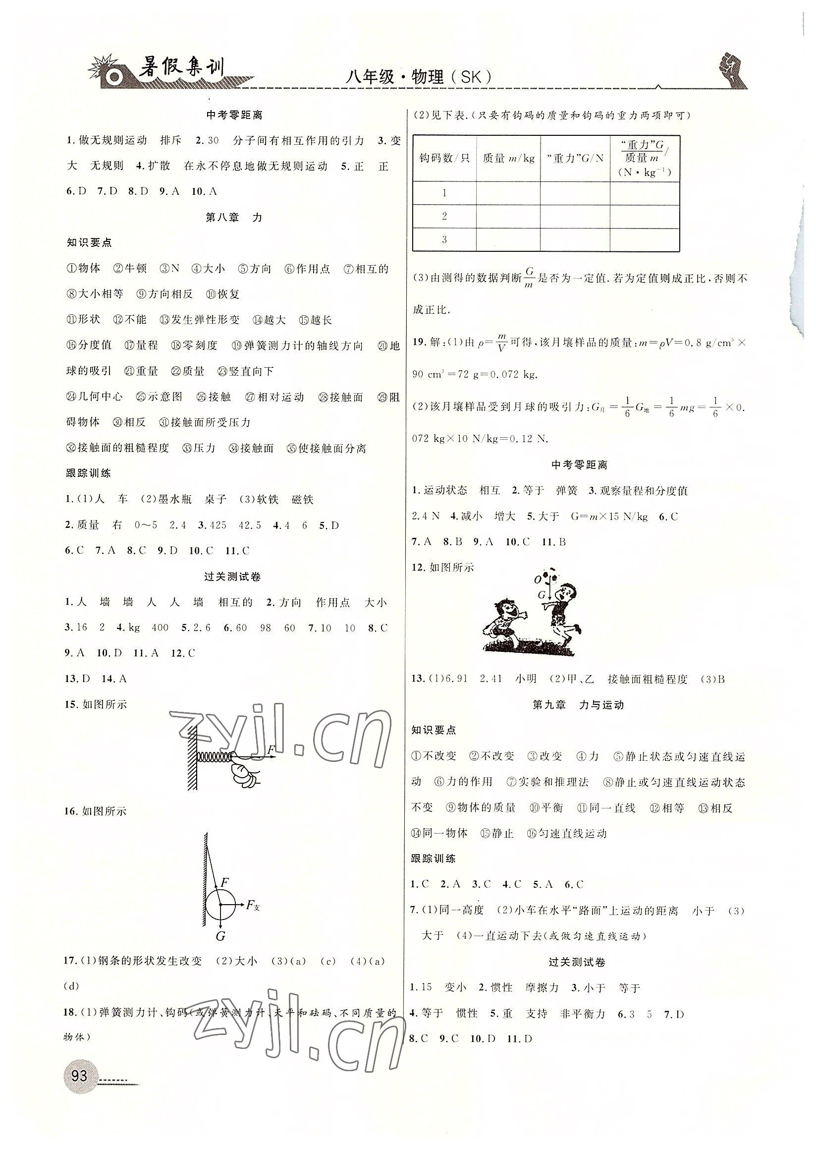 2022年暑假集訓(xùn)八年級物理蘇科版合肥工業(yè)大學(xué)出版社 第2頁