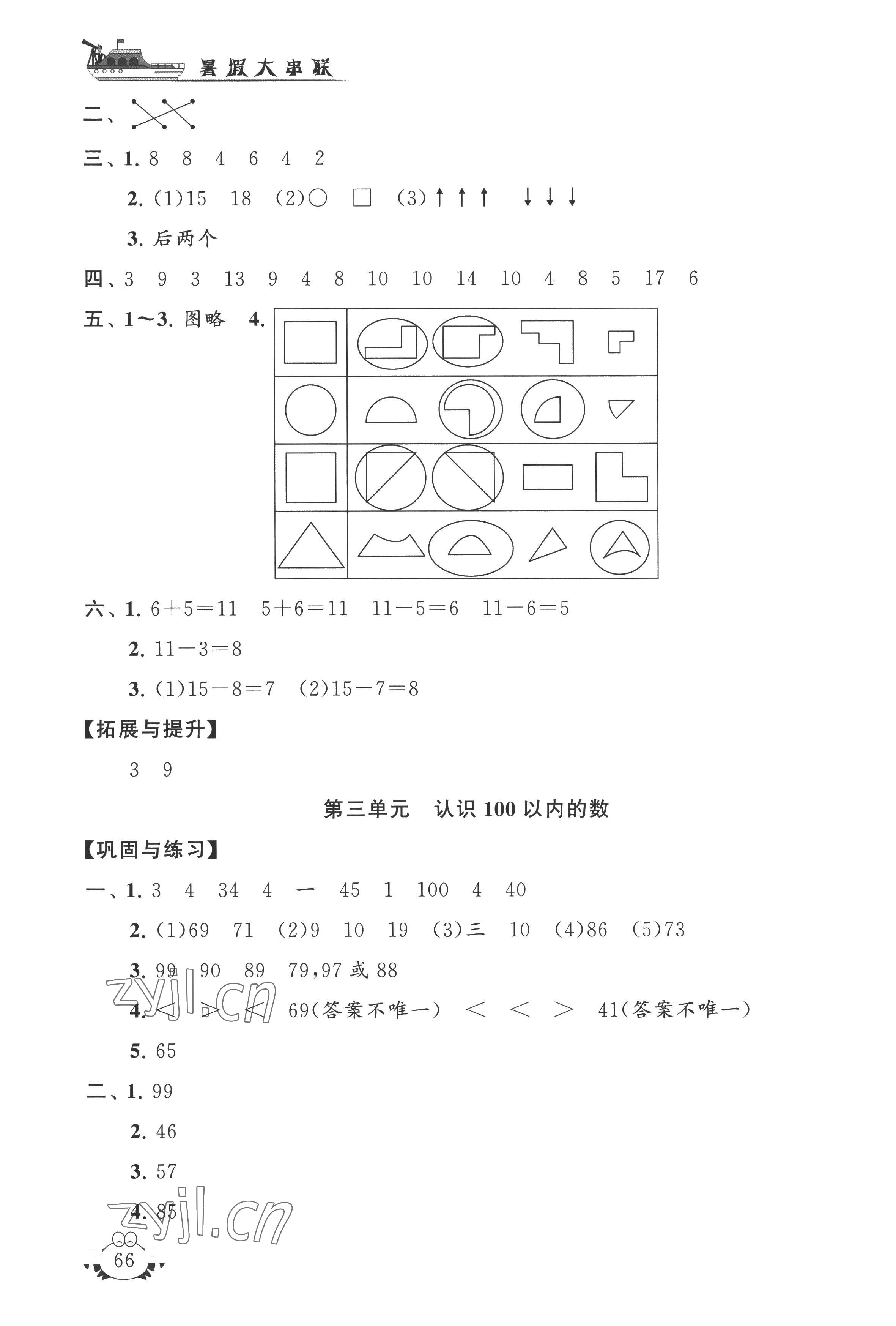 2022年暑假大串聯(lián)一年級數(shù)學蘇教版 第2頁