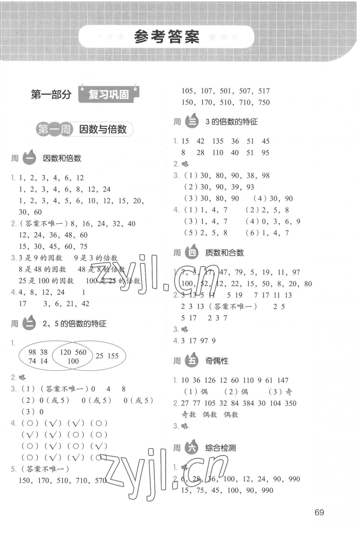 2022年開(kāi)心暑假口算題五年級(jí) 第1頁(yè)