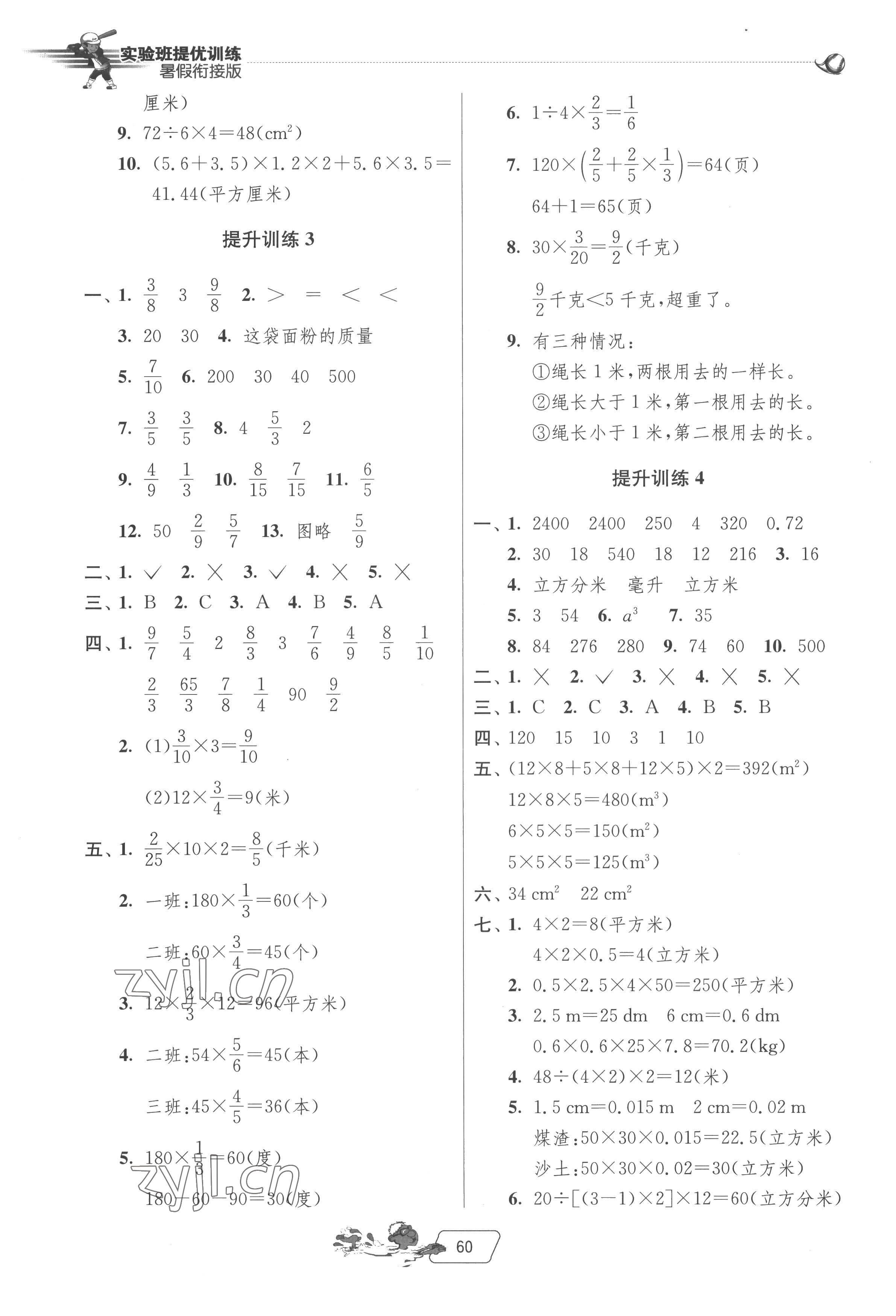 2022年实验班提优训练暑假衔接版五升六年级数学北师大版 第2页