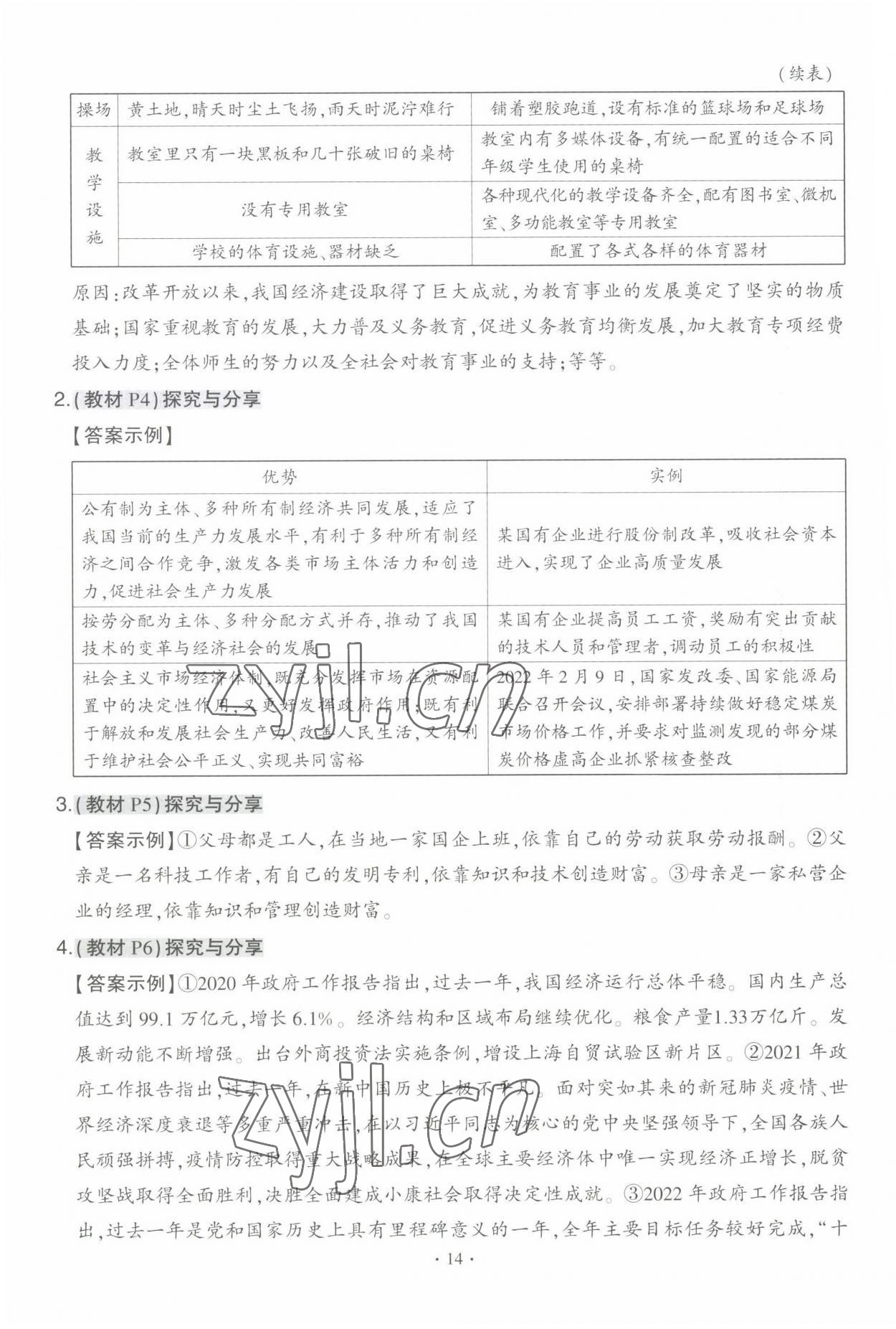 2022年教材課本九年級道德與法治上冊人教版 參考答案第2頁