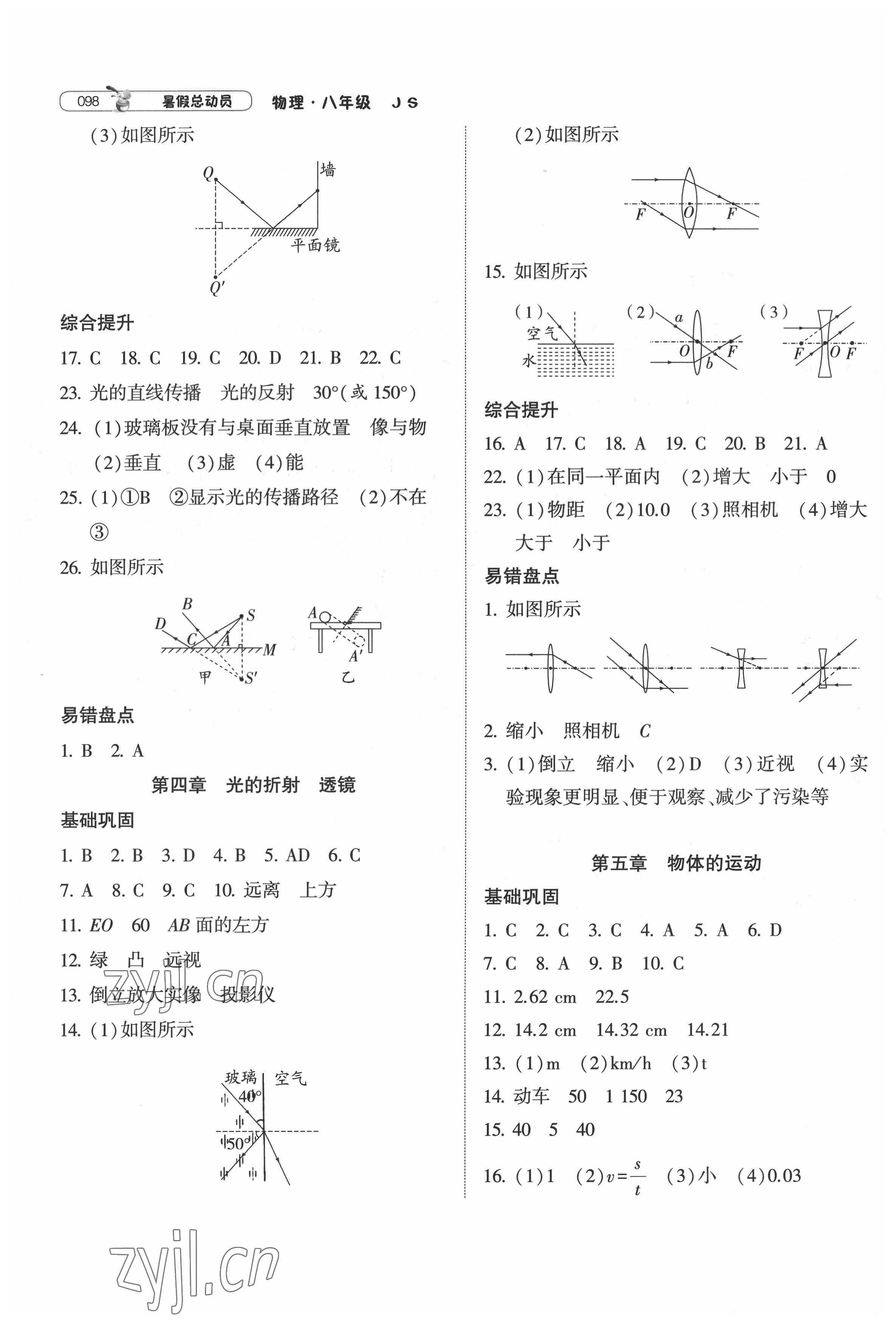 2022年暑假總動(dòng)員8年級升9年級物理江蘇版寧夏人民教育出版社 第2頁