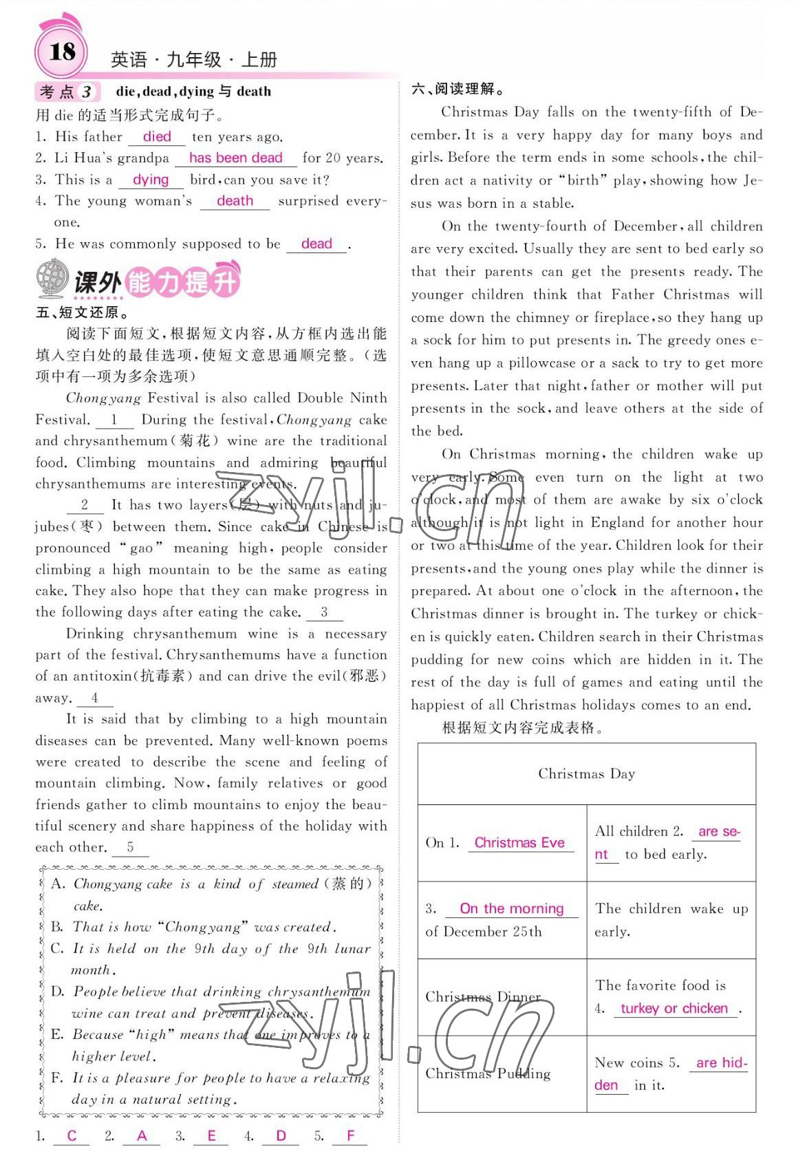 2022年名校課堂內(nèi)外九年級(jí)英語(yǔ)上冊(cè)人教版 參考答案第18頁(yè)