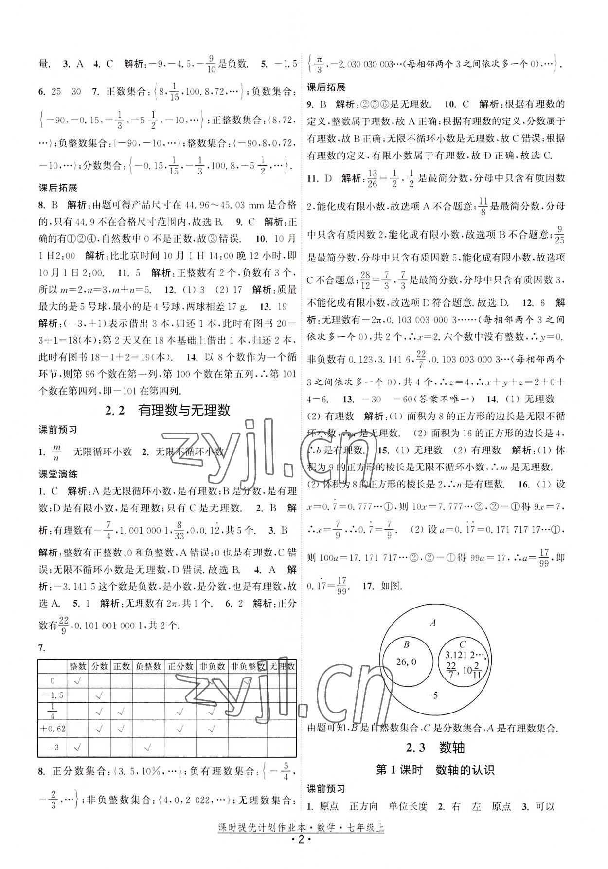 2022年課時(shí)提優(yōu)計(jì)劃作業(yè)本七年級(jí)數(shù)學(xué)上冊(cè)蘇科版 第2頁