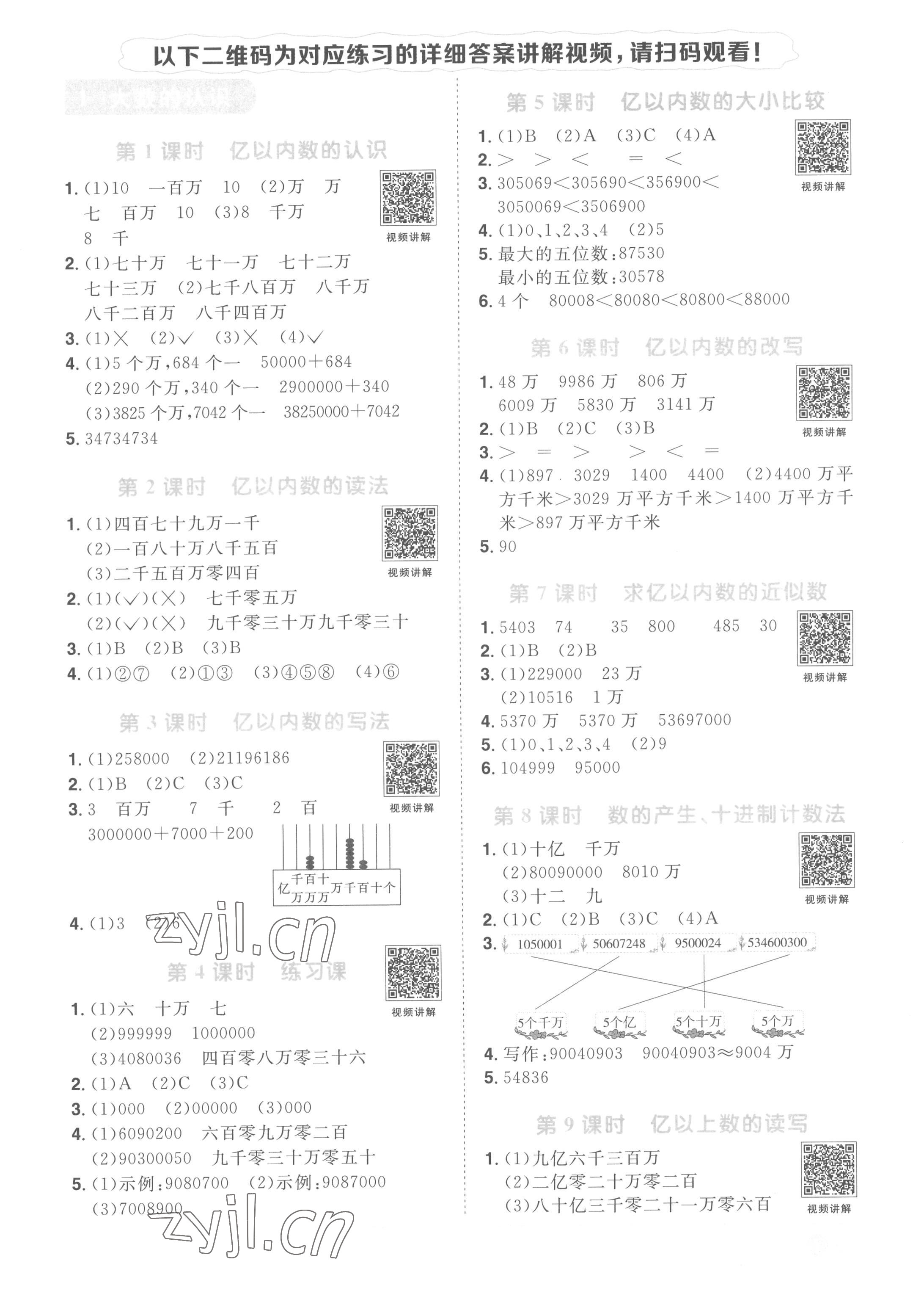 2022年陽光同學(xué)課時優(yōu)化作業(yè)四年級數(shù)學(xué)上冊人教版菏澤專版 第1頁