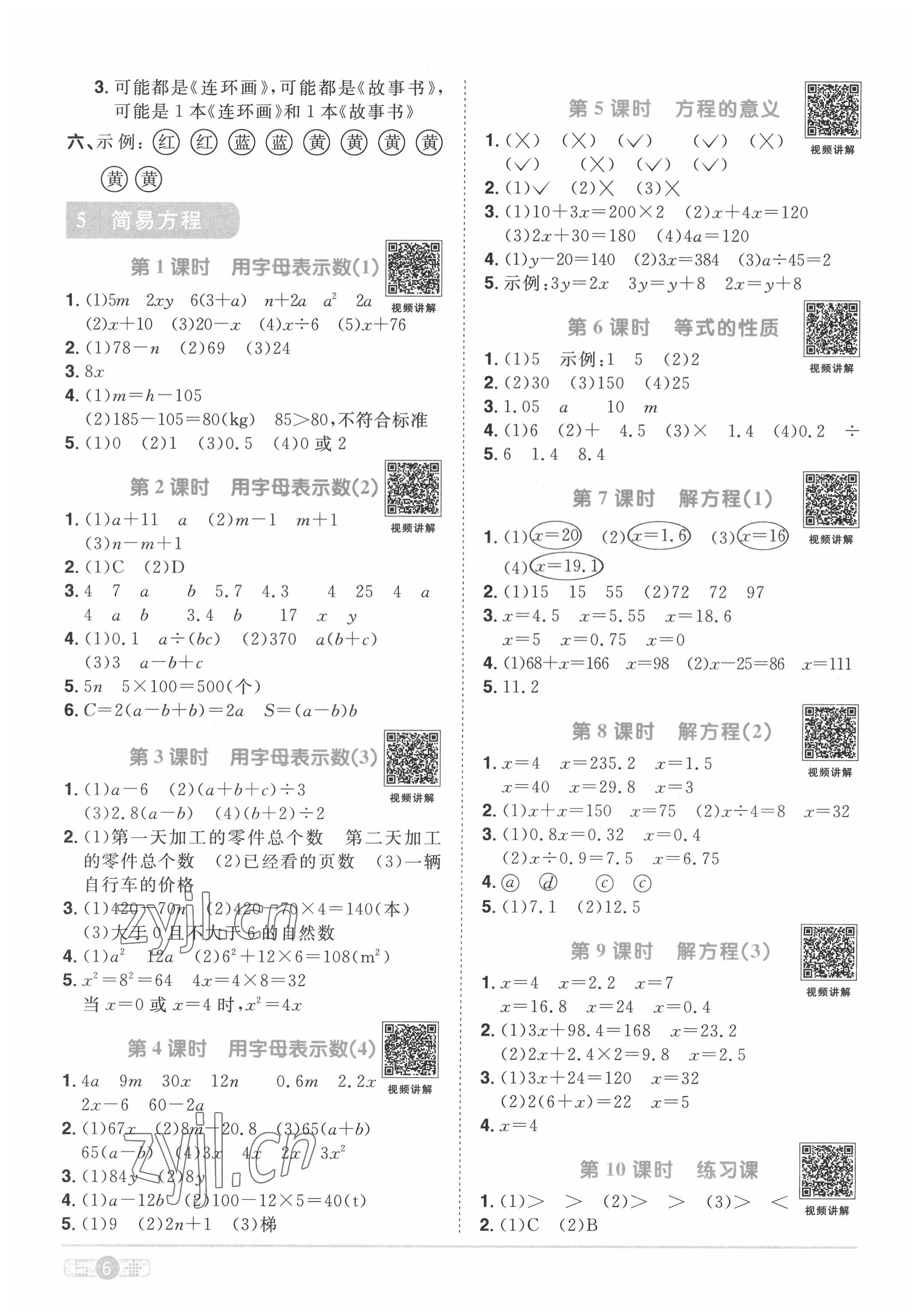 2022年陽(yáng)光同學(xué)課時(shí)優(yōu)化作業(yè)五年級(jí)數(shù)學(xué)上冊(cè)人教版菏澤專(zhuān)版 第6頁(yè)