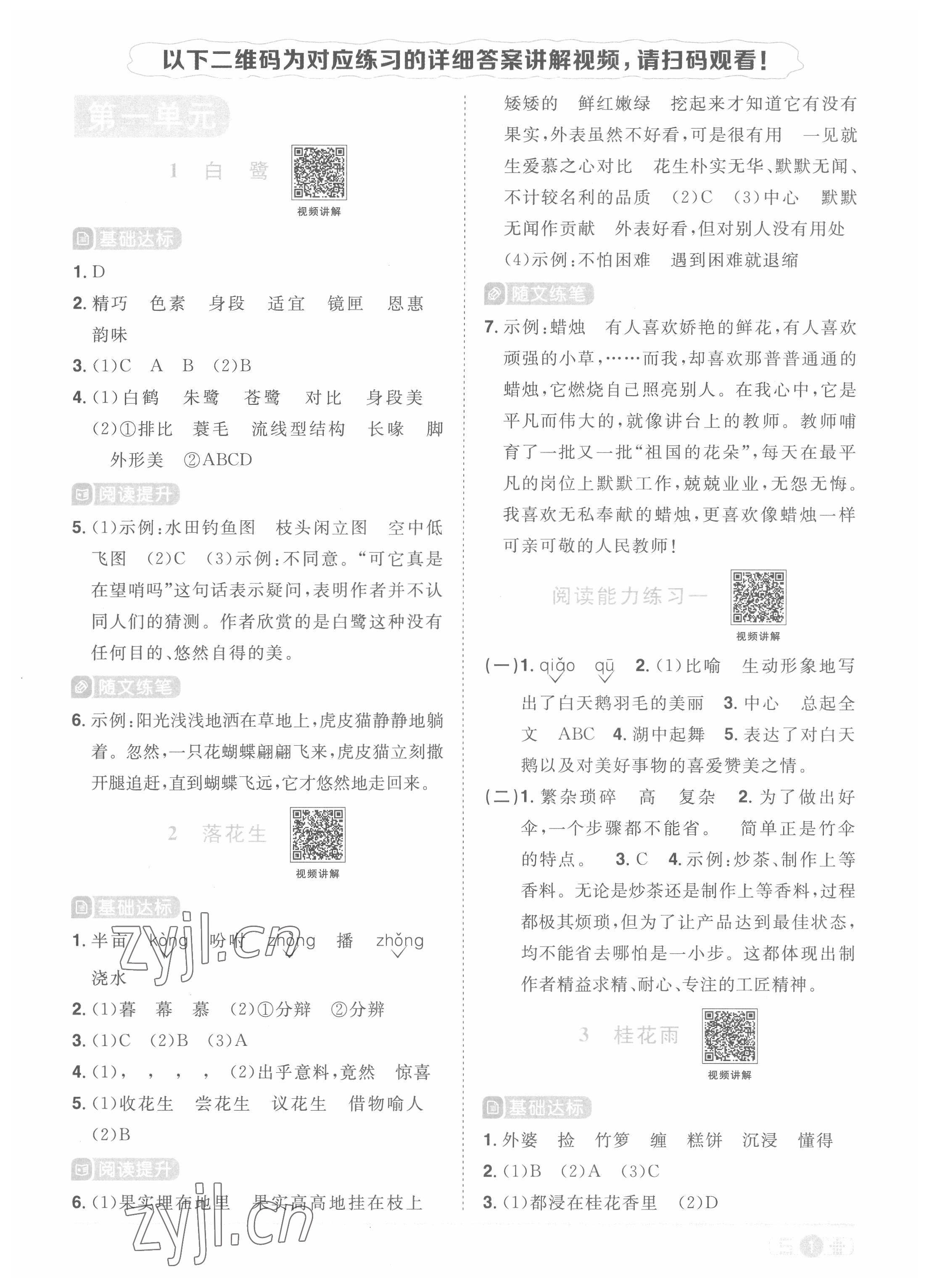 2022年阳光同学课时优化作业五年级语文上册人教版菏泽专版 第1页