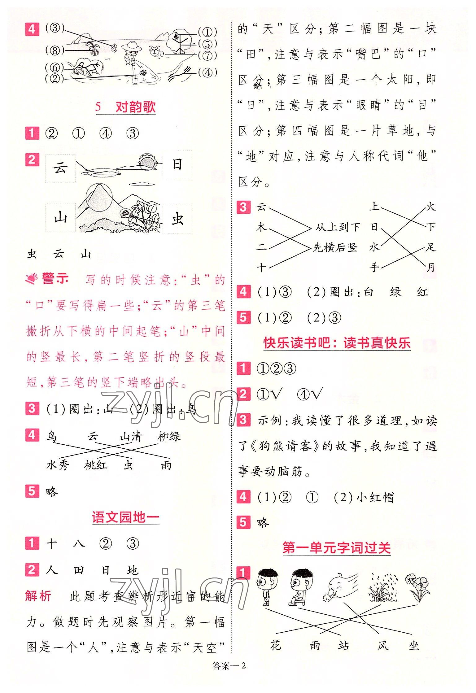 2022年一遍過一年級語文上冊人教版 第2頁